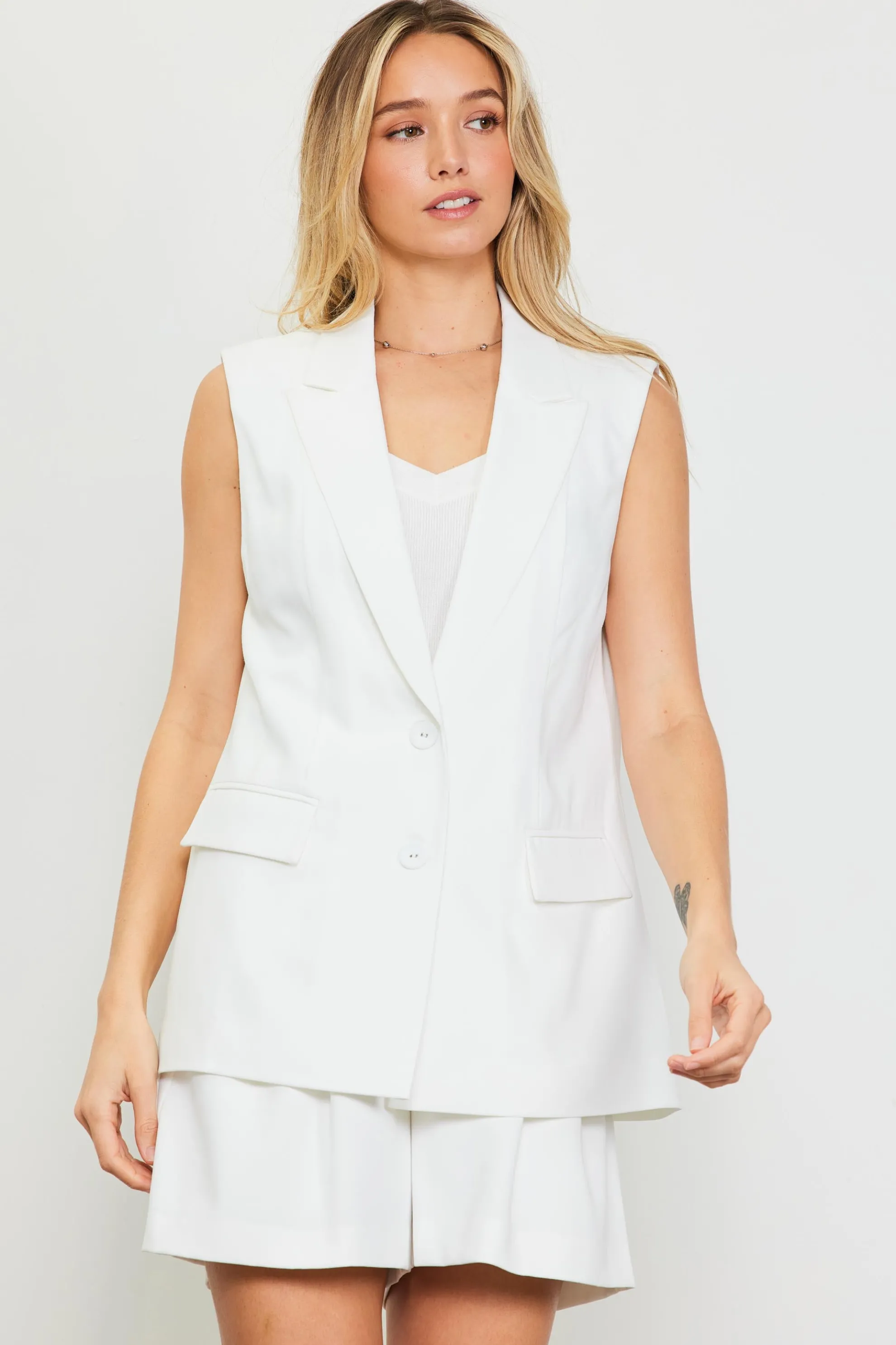 Sleeveless Tailored Blazer