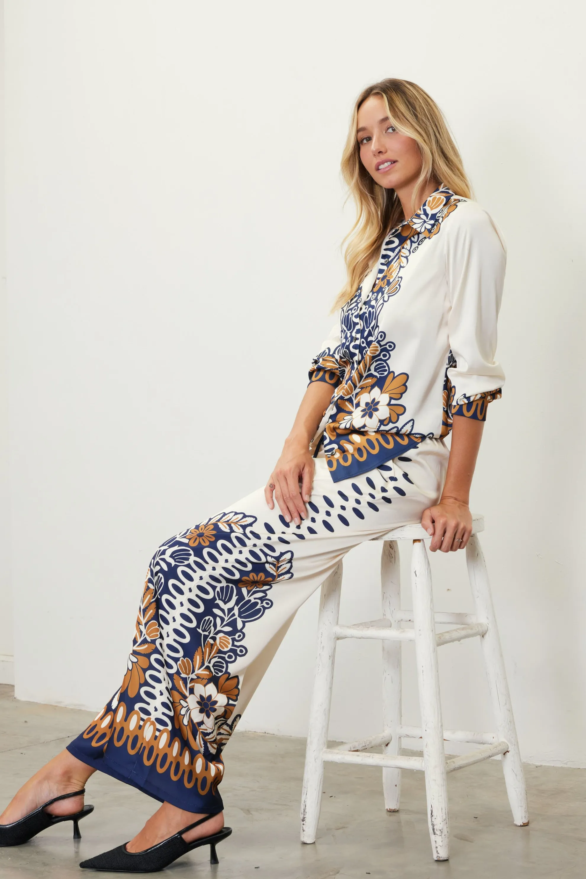 Blythe Floral Print Relaxed Pants