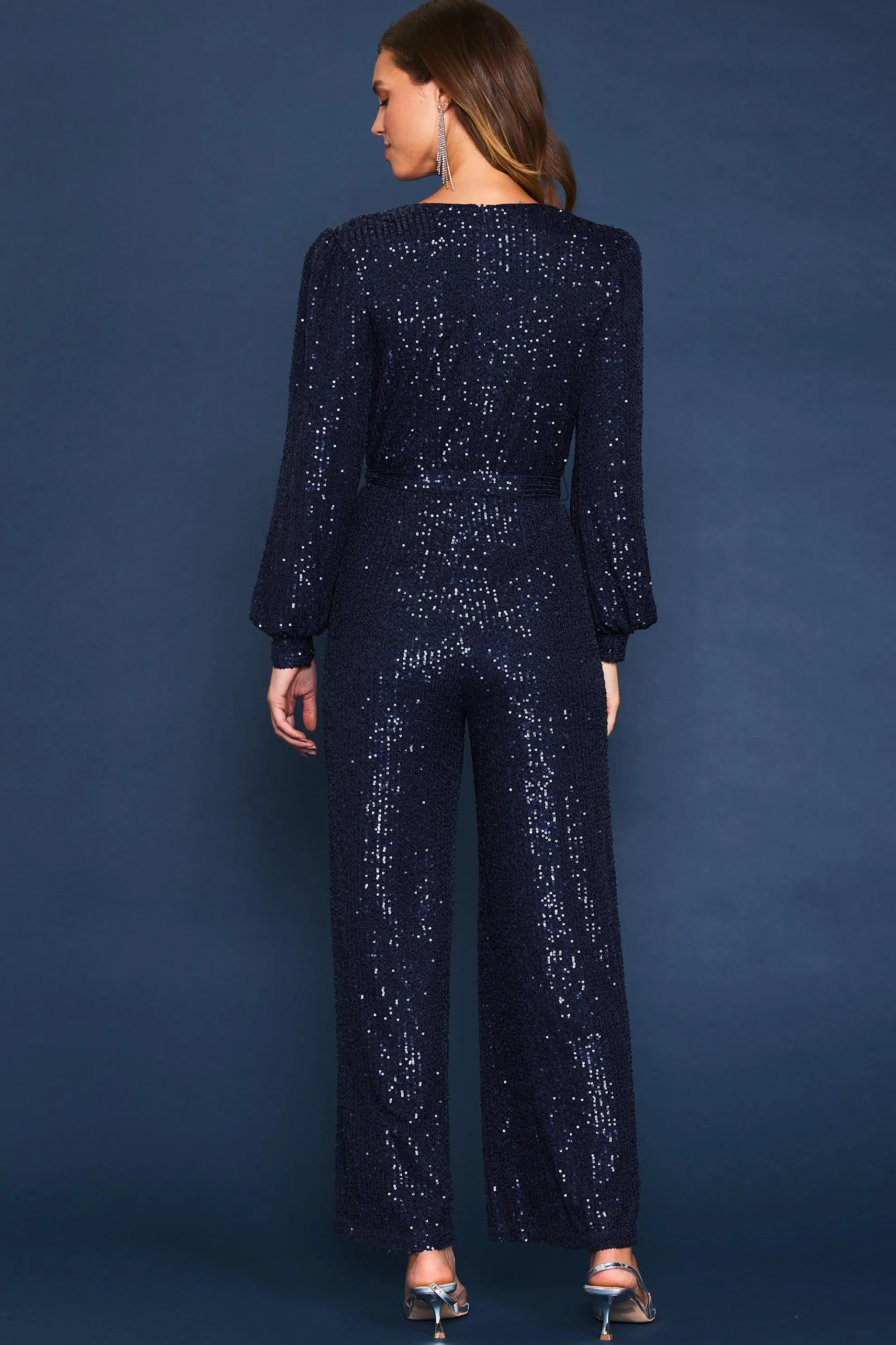Sequin Wrap Jumpsuit