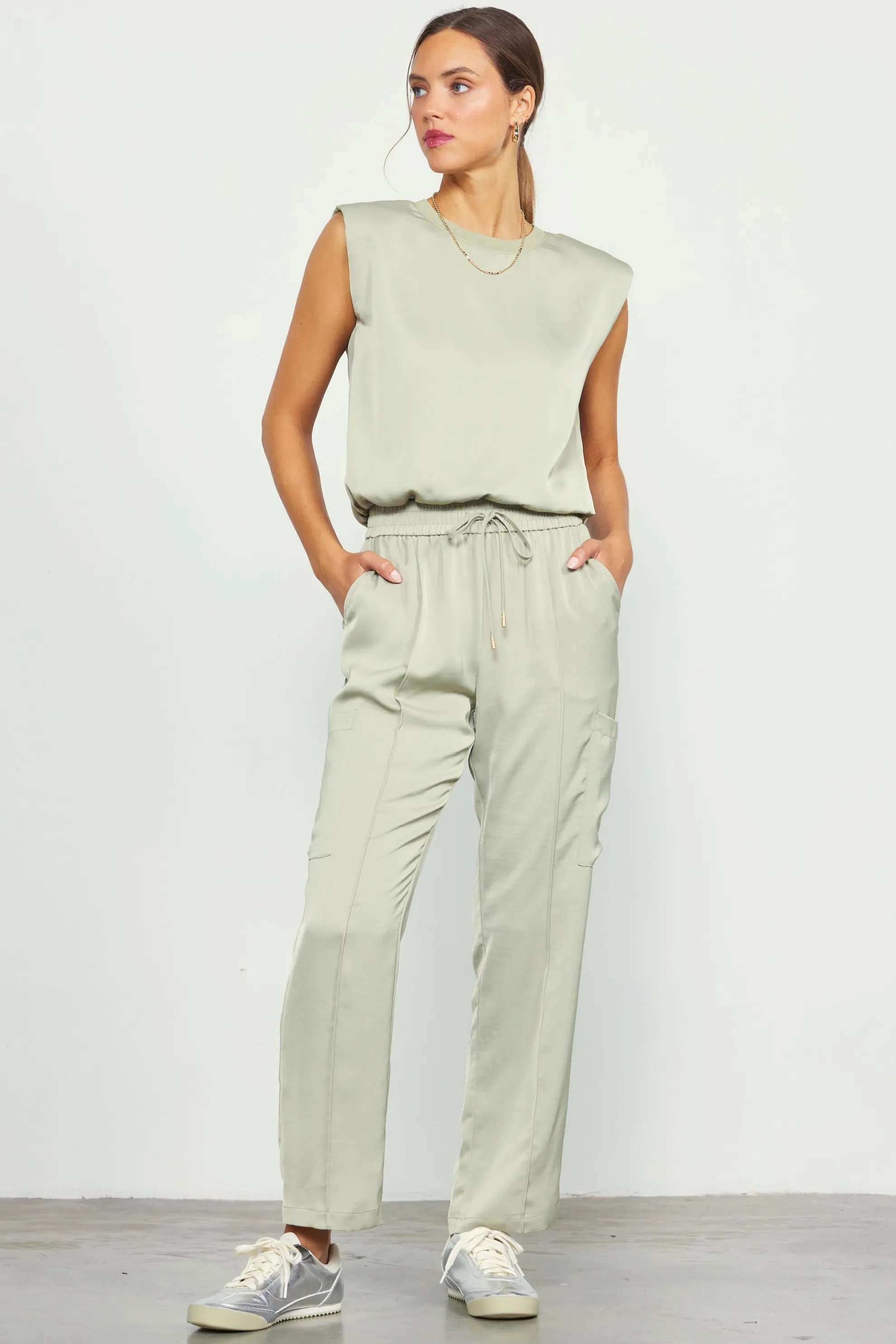Relaxed Utility Pintucked Pants