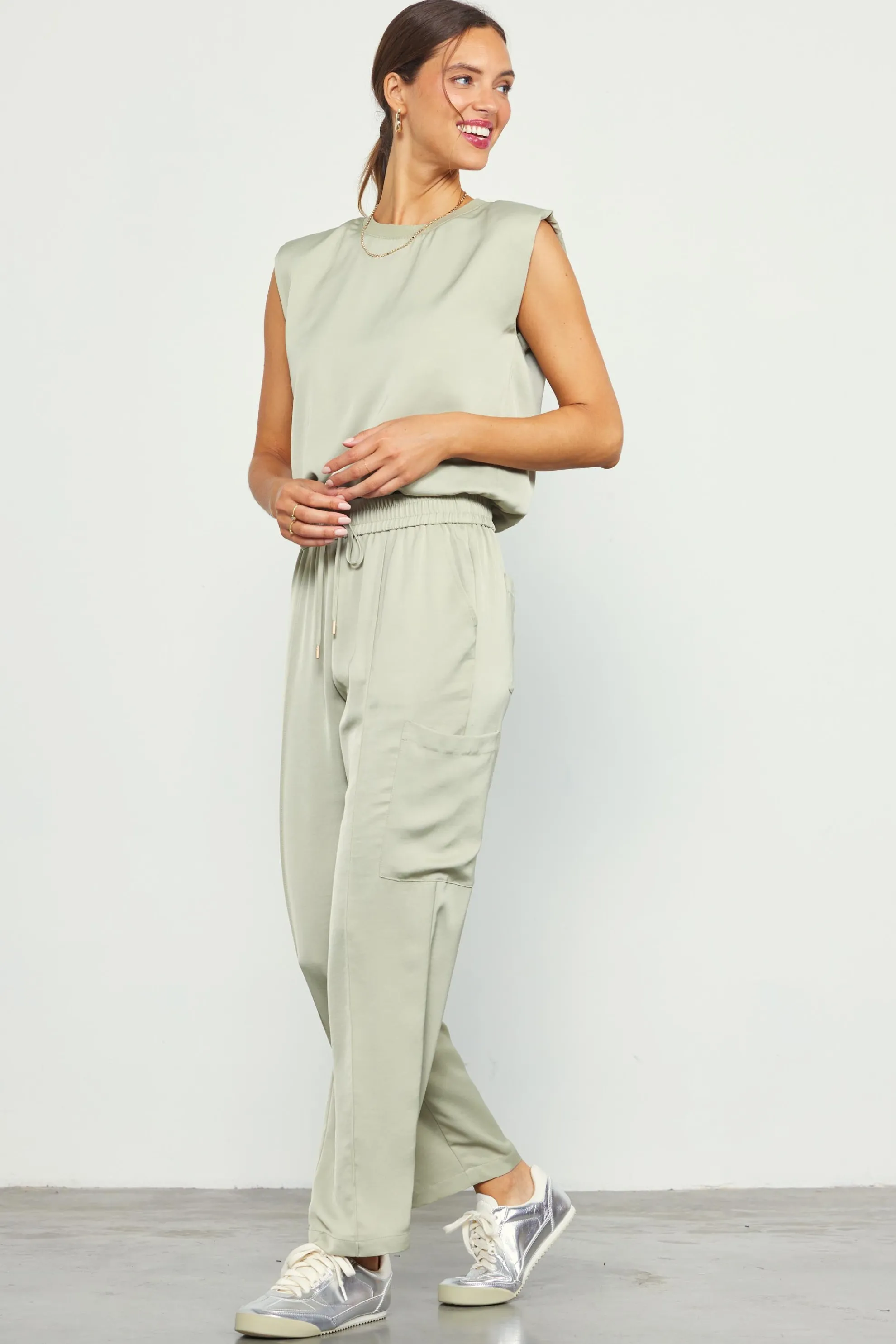 Relaxed Utility Pintucked Pants