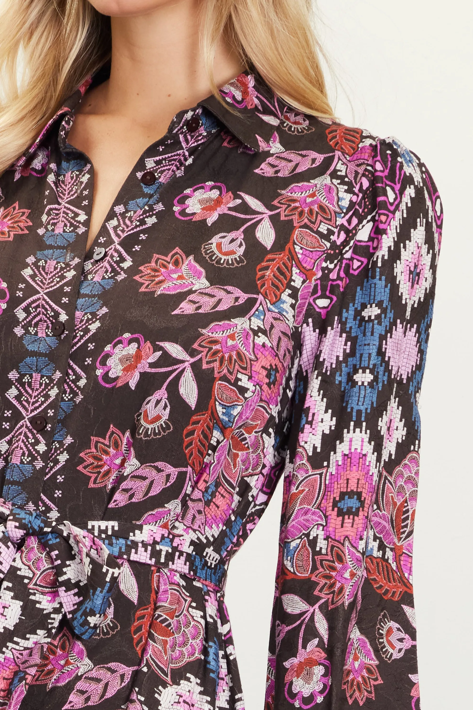 Edain Border Print Mini Dress