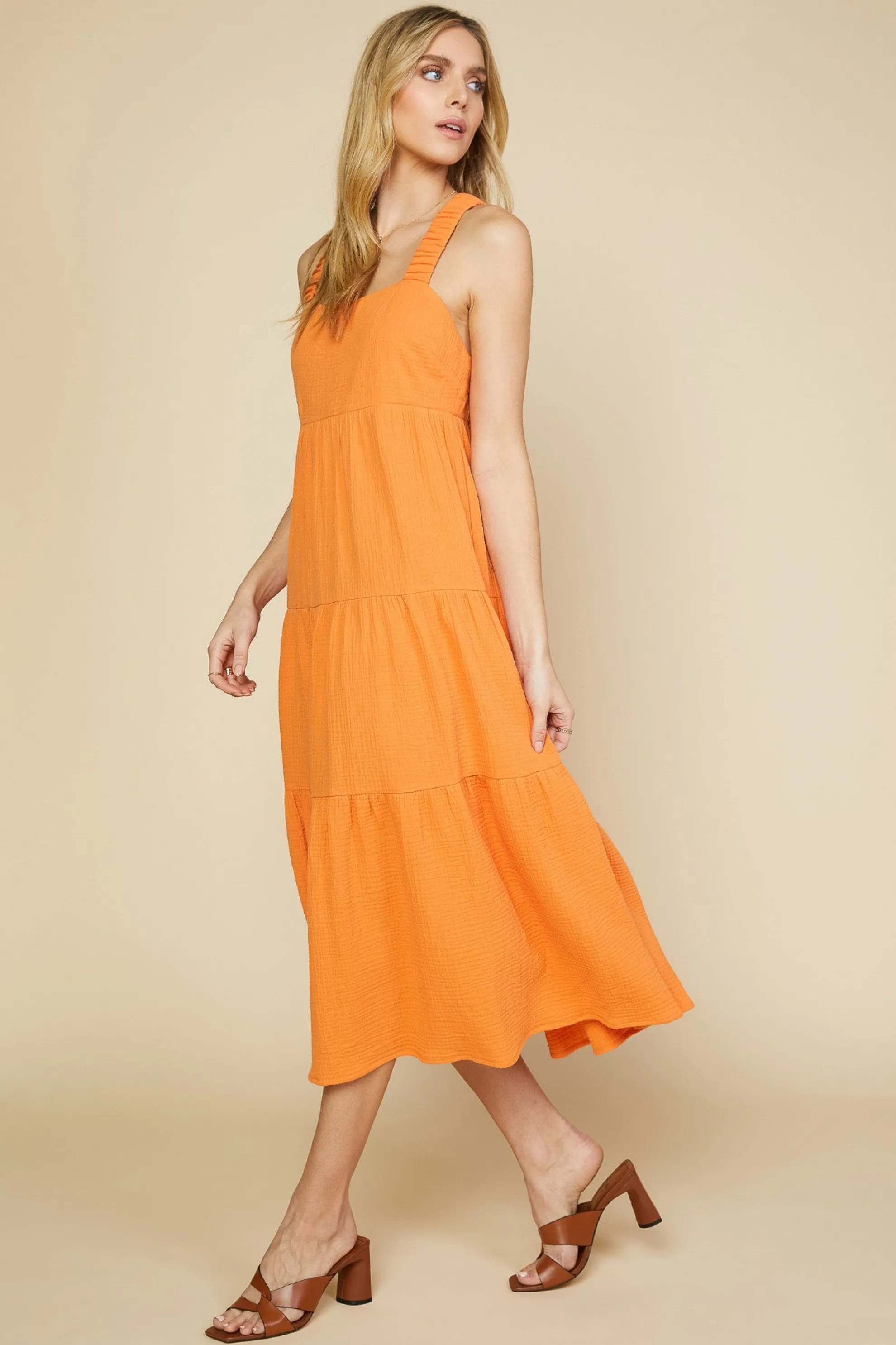 Cross Back Tiered Maxi Dress