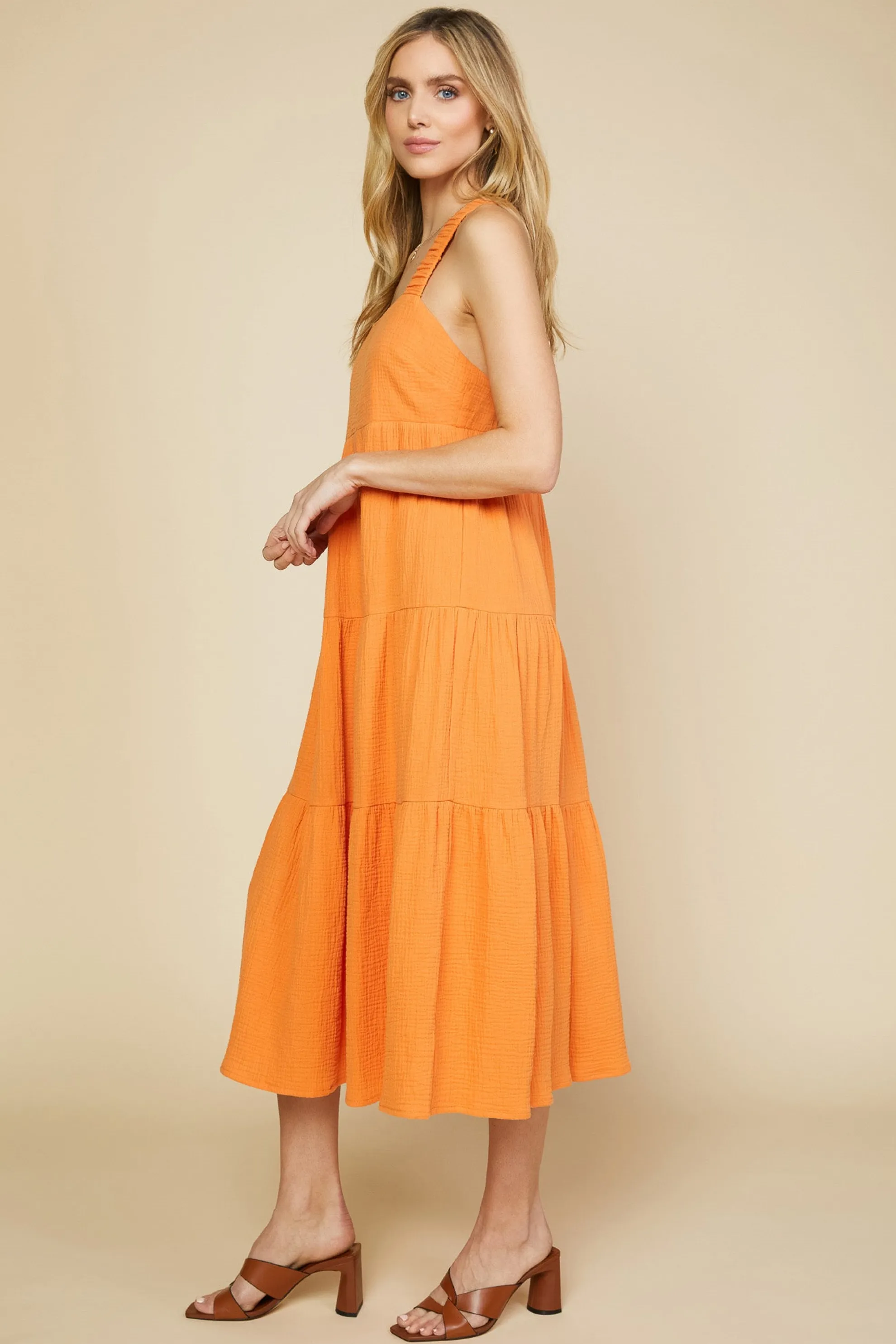 Cross Back Tiered Maxi Dress