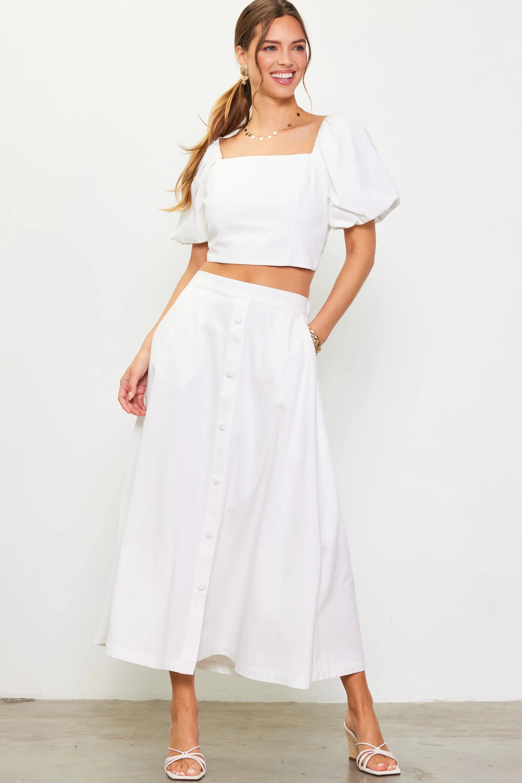 Button Down Maxi Skirt