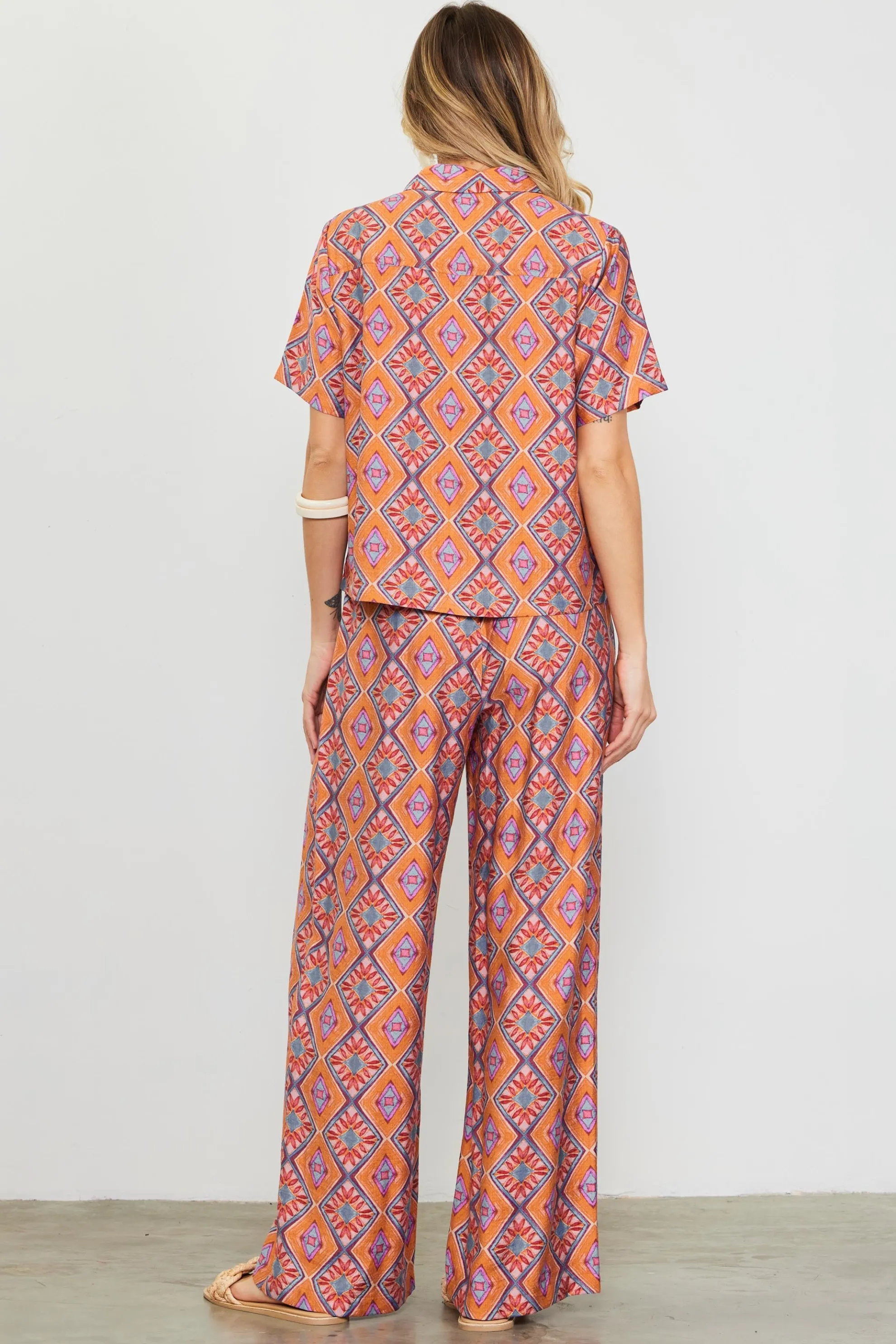 Aspen Print Short Sleeve Blouse