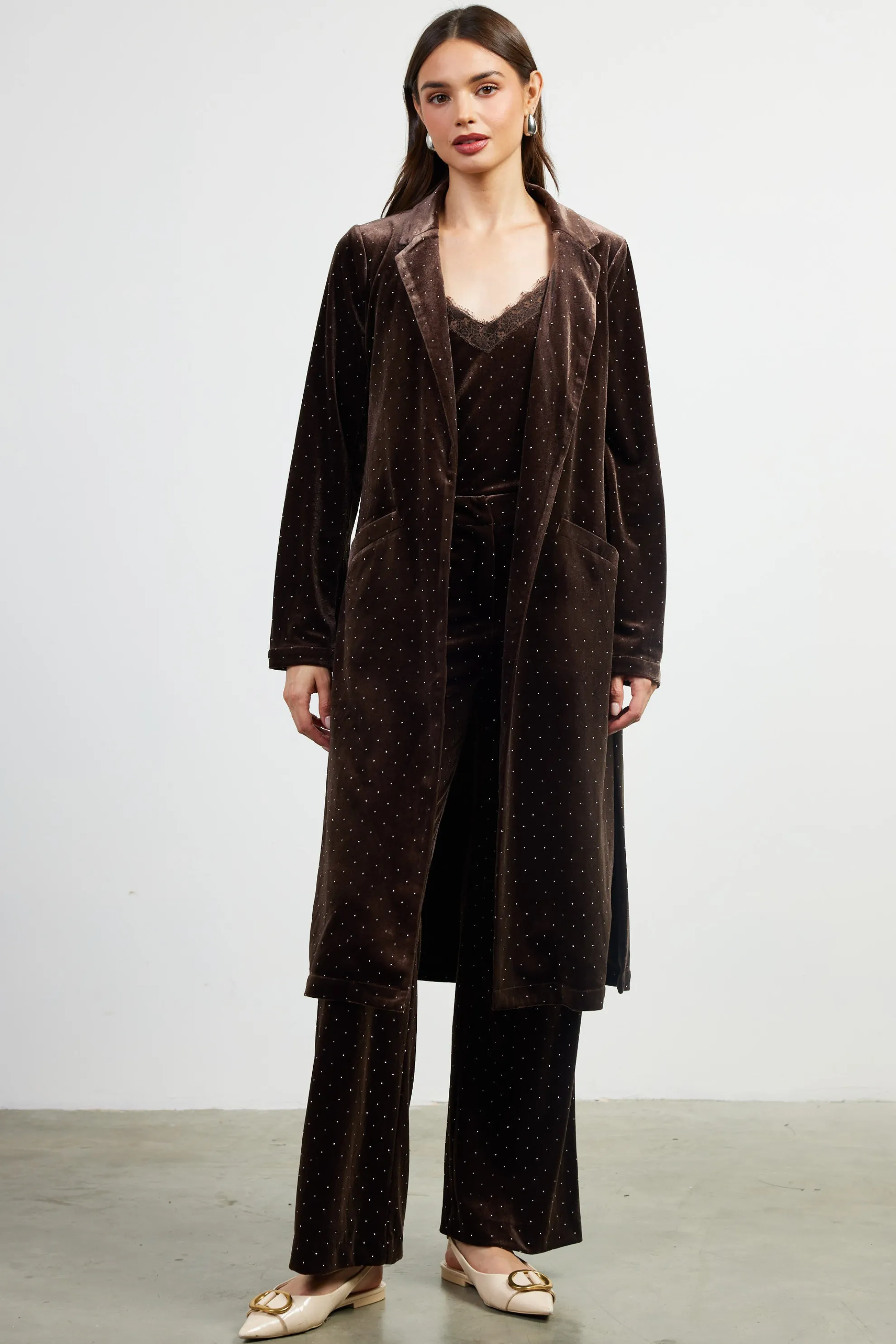 Rhinestone Velvet Duster