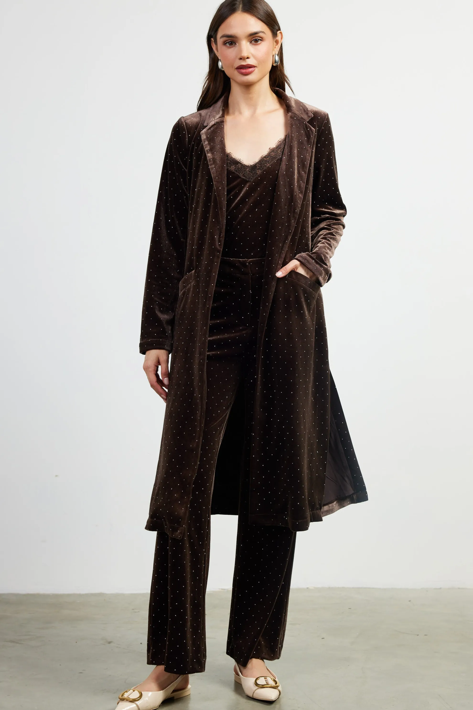 Rhinestone Velvet Duster