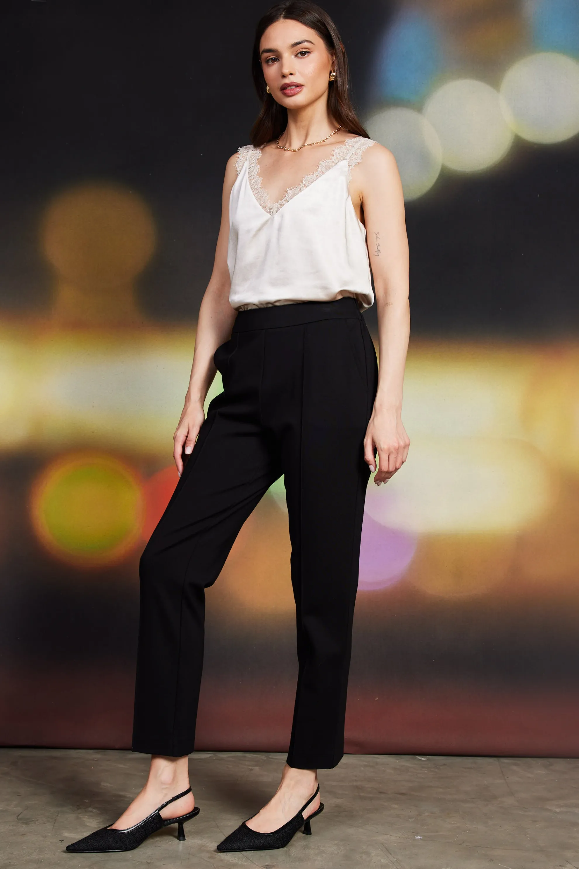 Knit Pintuck Trouser