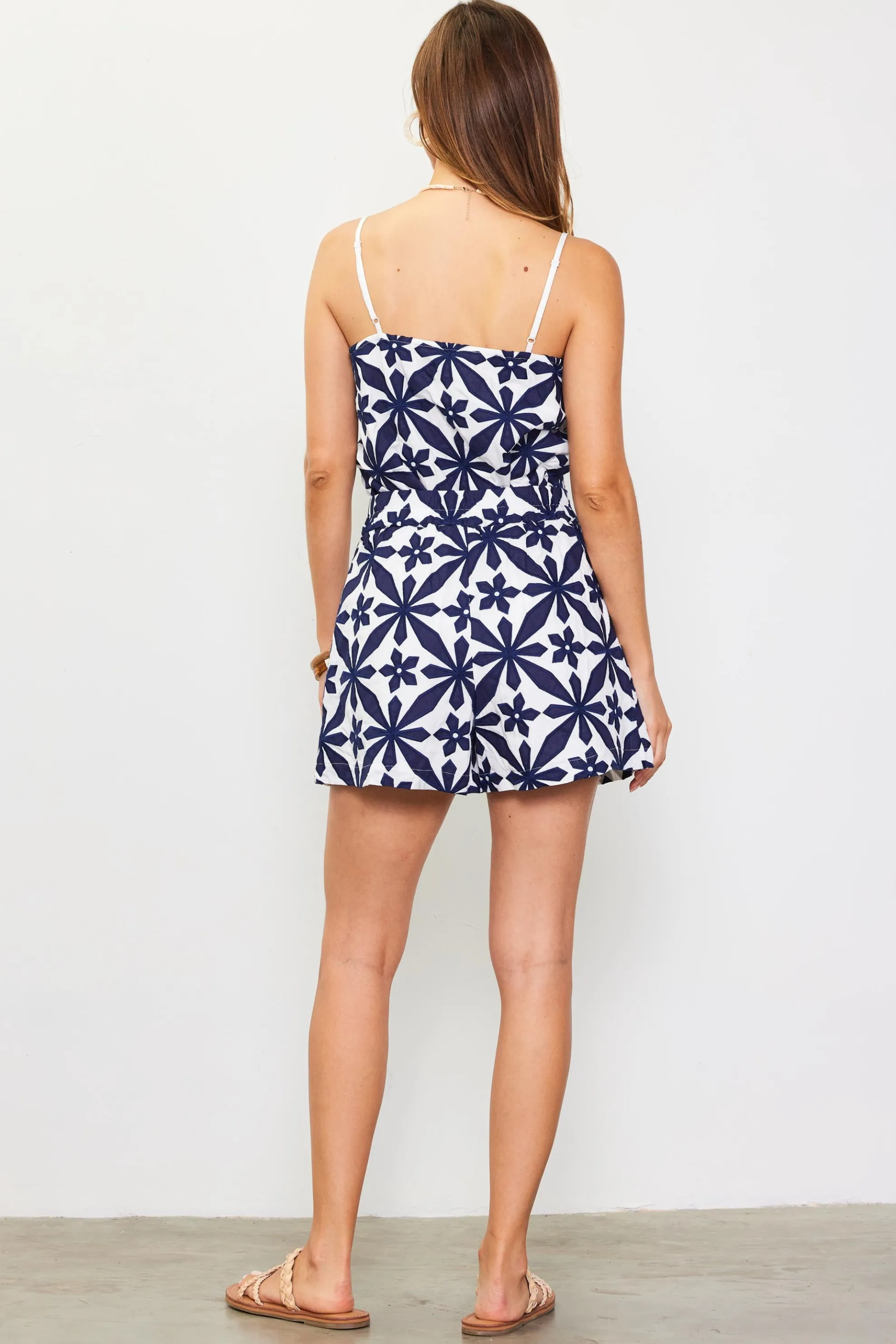 Embroidered Shorts With Zipper