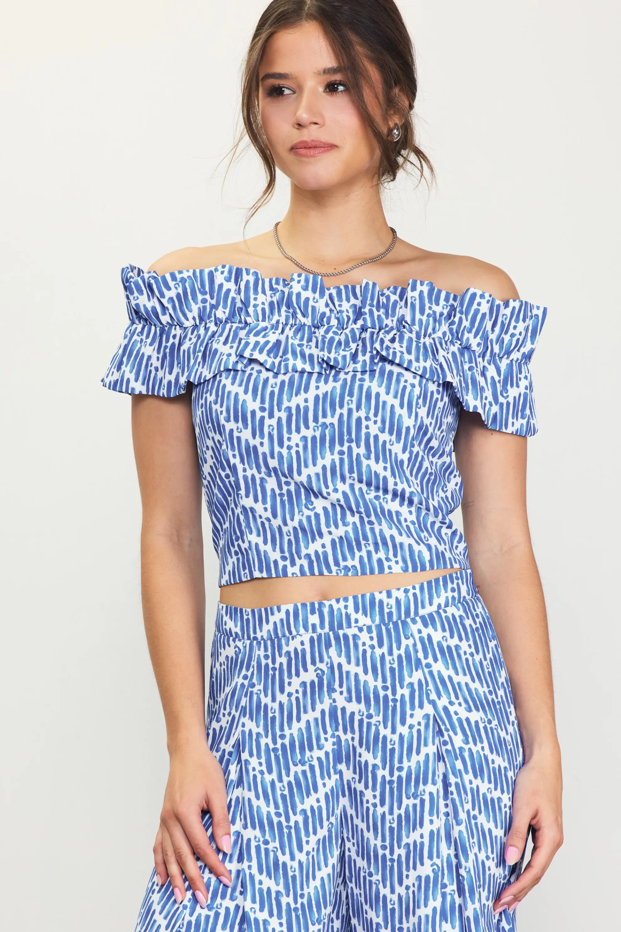 Smocked Off Shoulder Ruffle Top