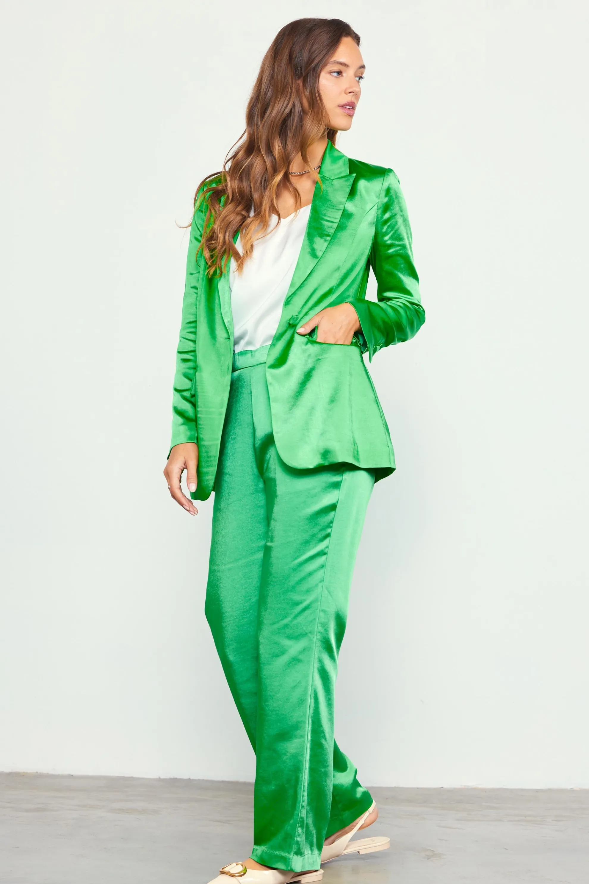 Satin Tailored Blazer