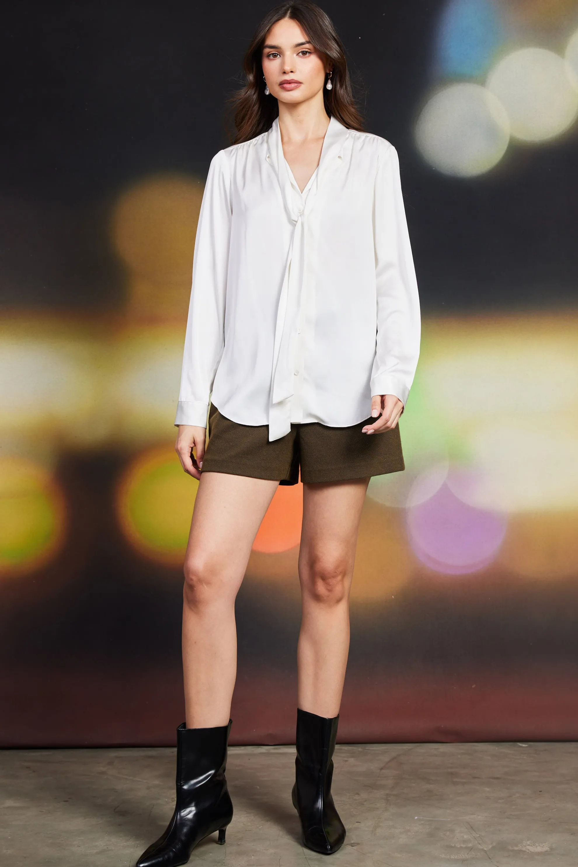 Recycled Tie Detail Blouse