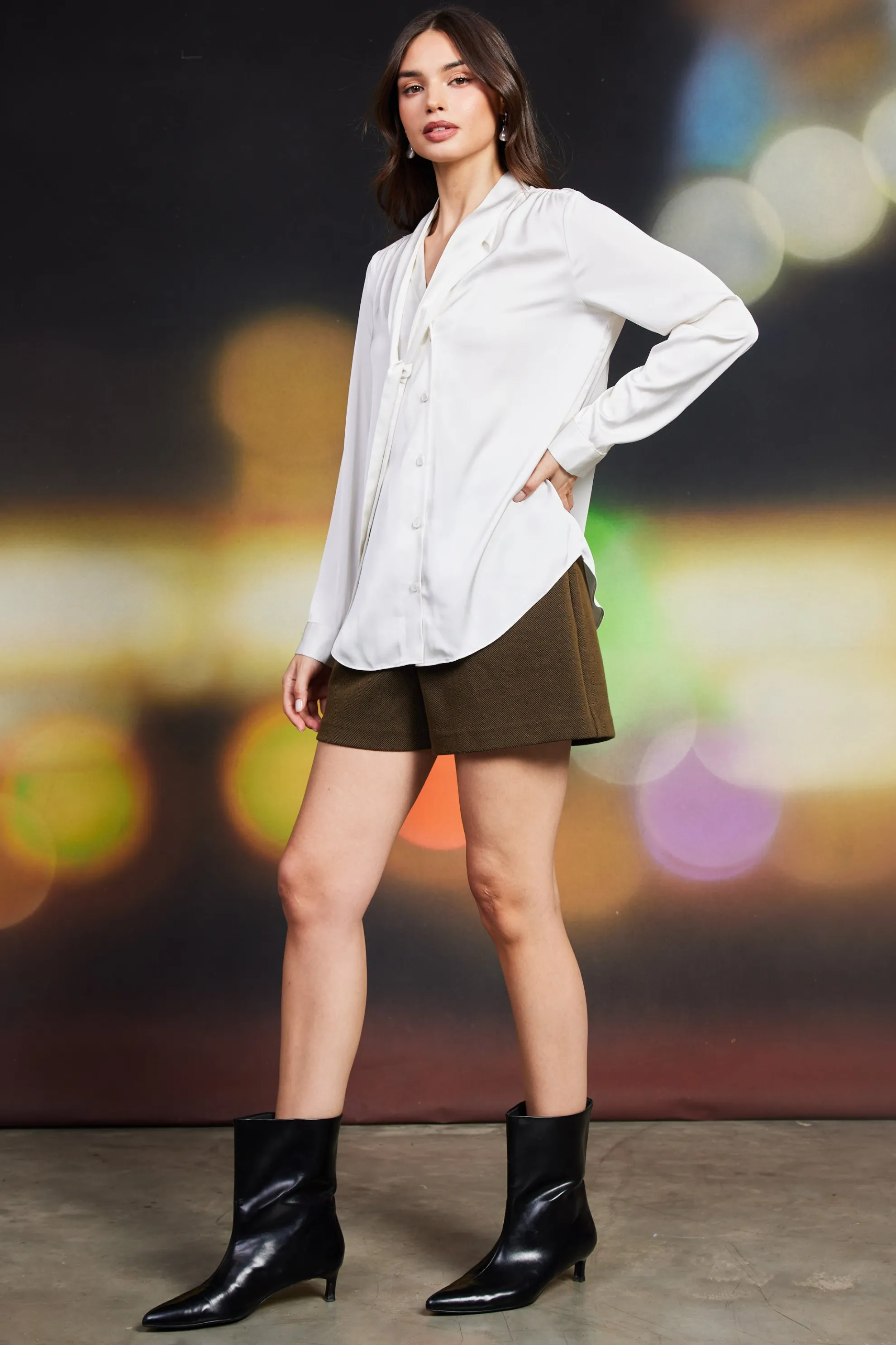 Recycled Tie Detail Blouse