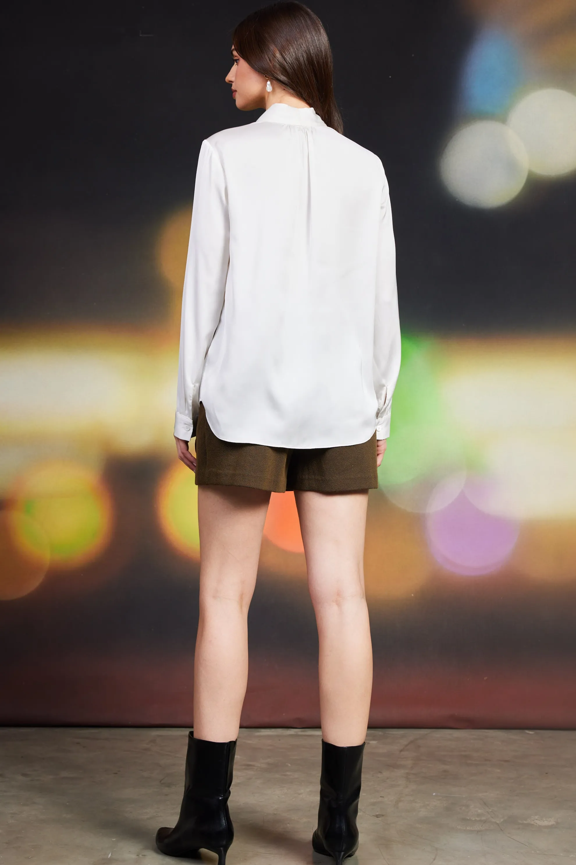 Recycled Tie Detail Blouse