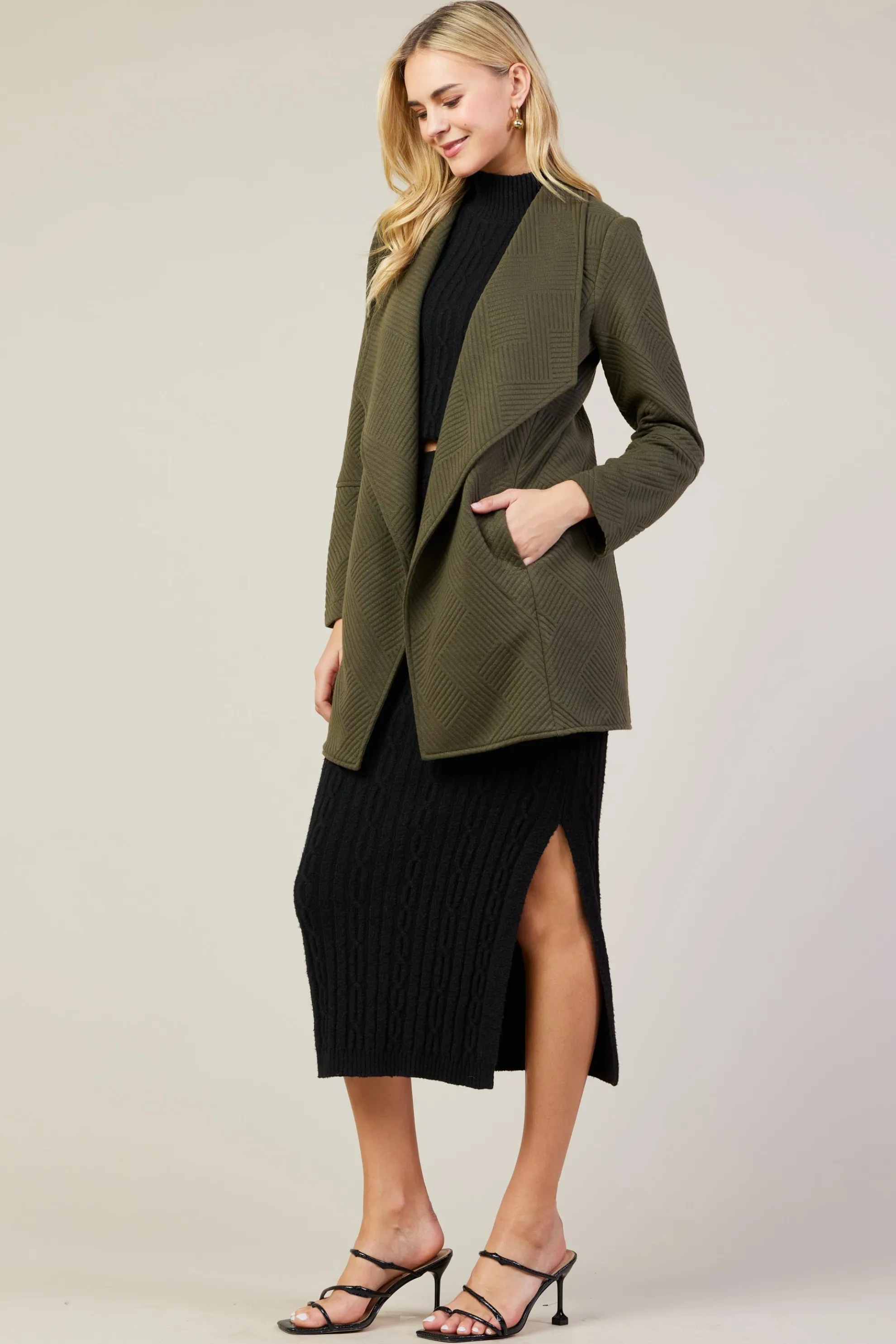 Open Front Knit Cardigan