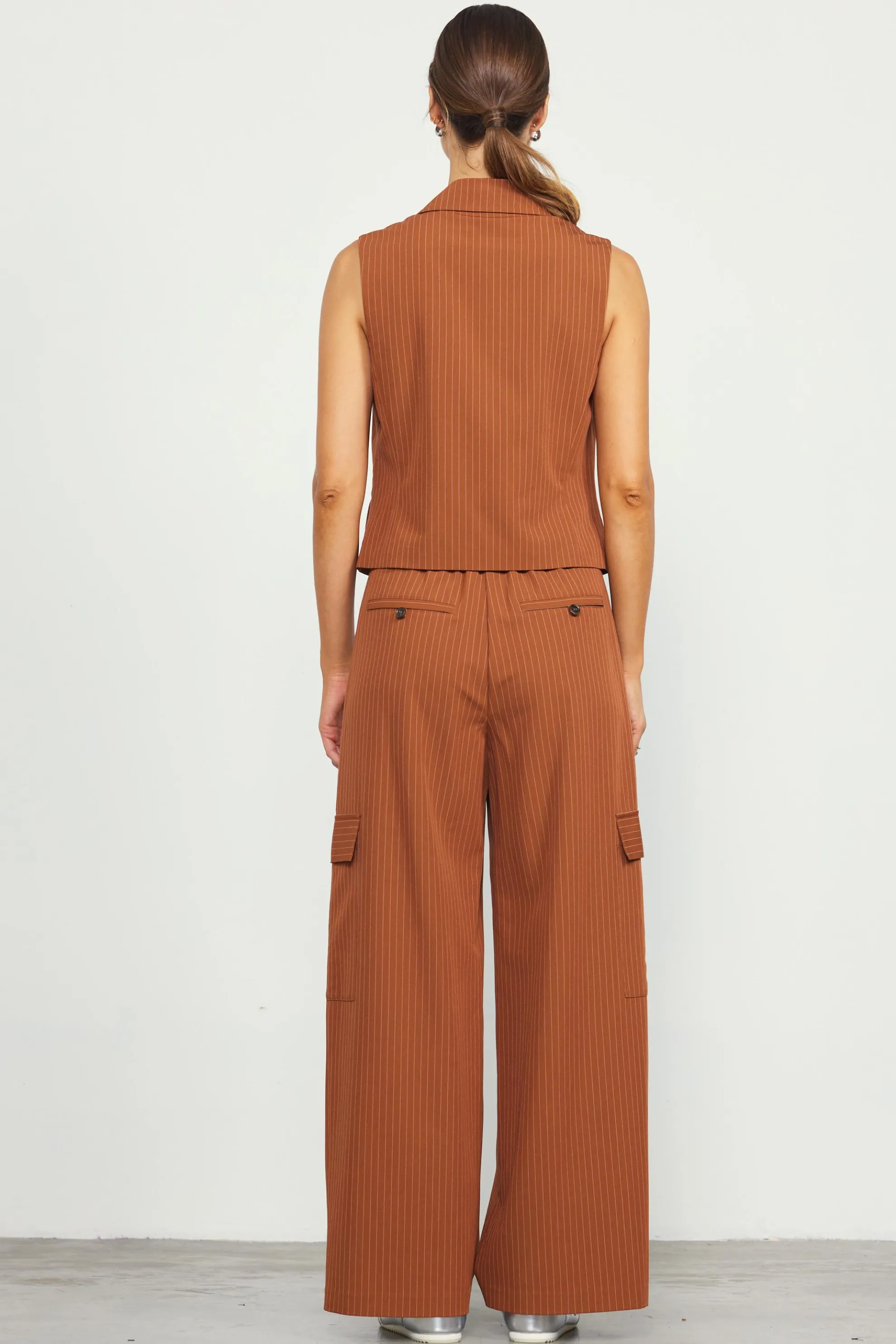 Pinstriped Double Breasted Vest