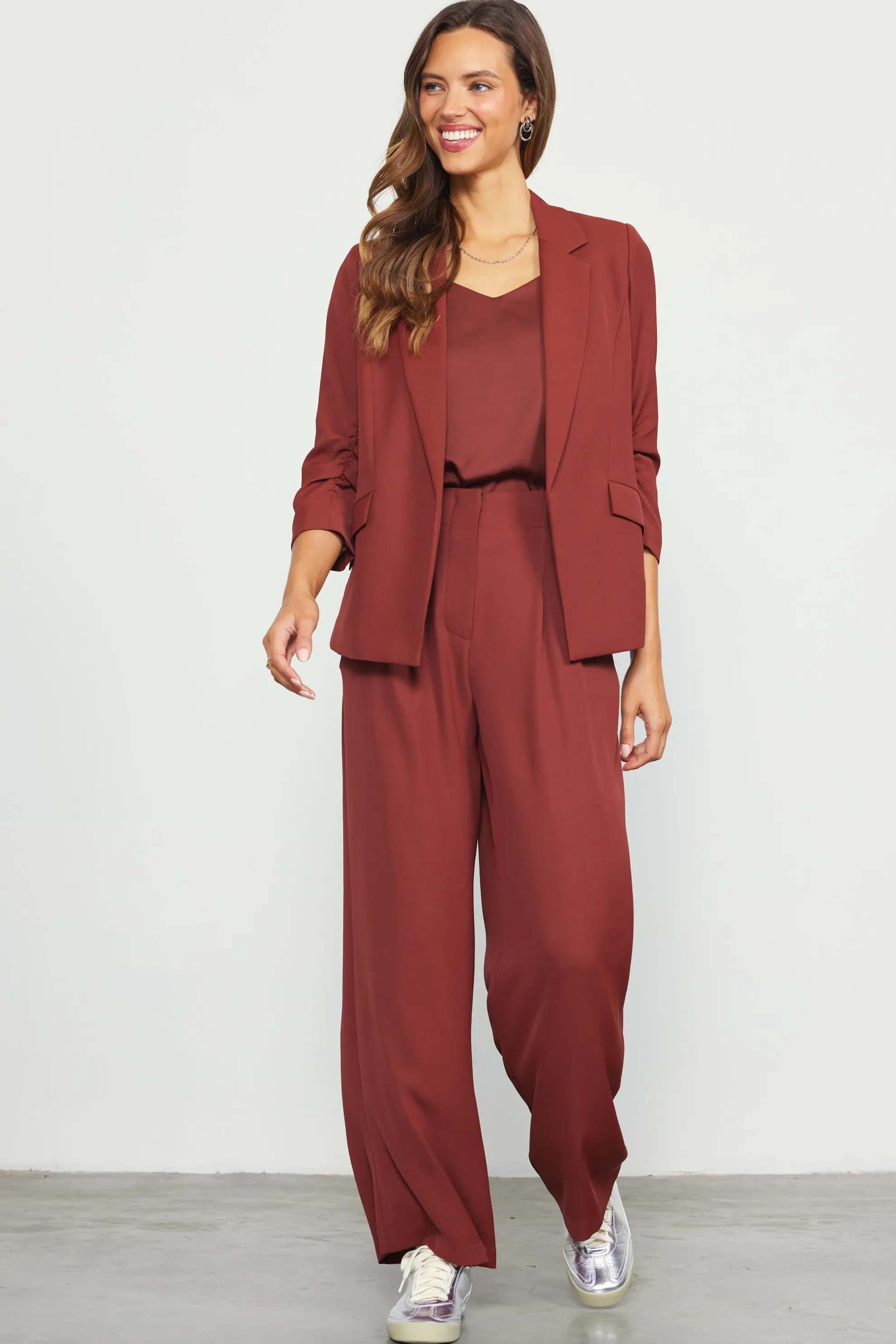 Recycled Shirred Sleeve Blazer