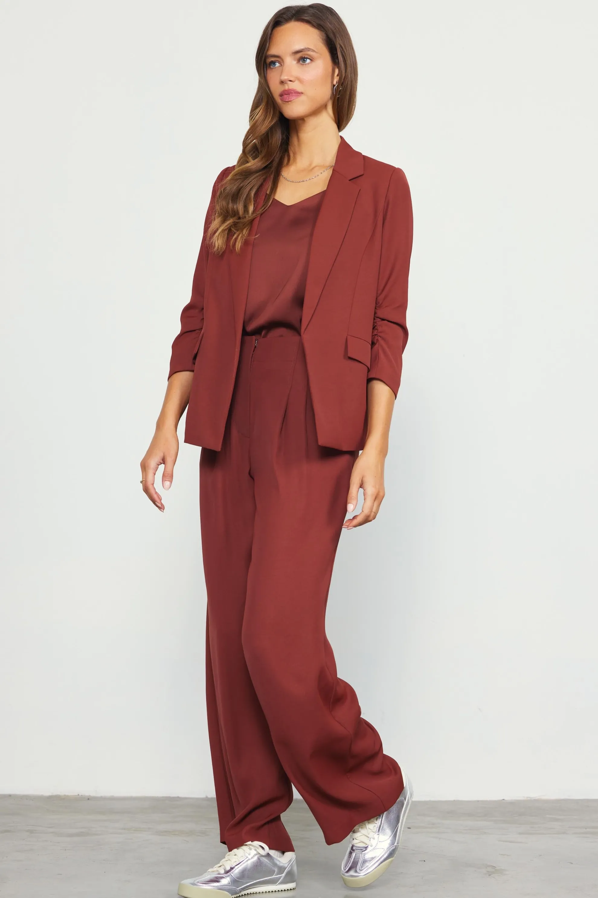 Recycled Shirred Sleeve Blazer