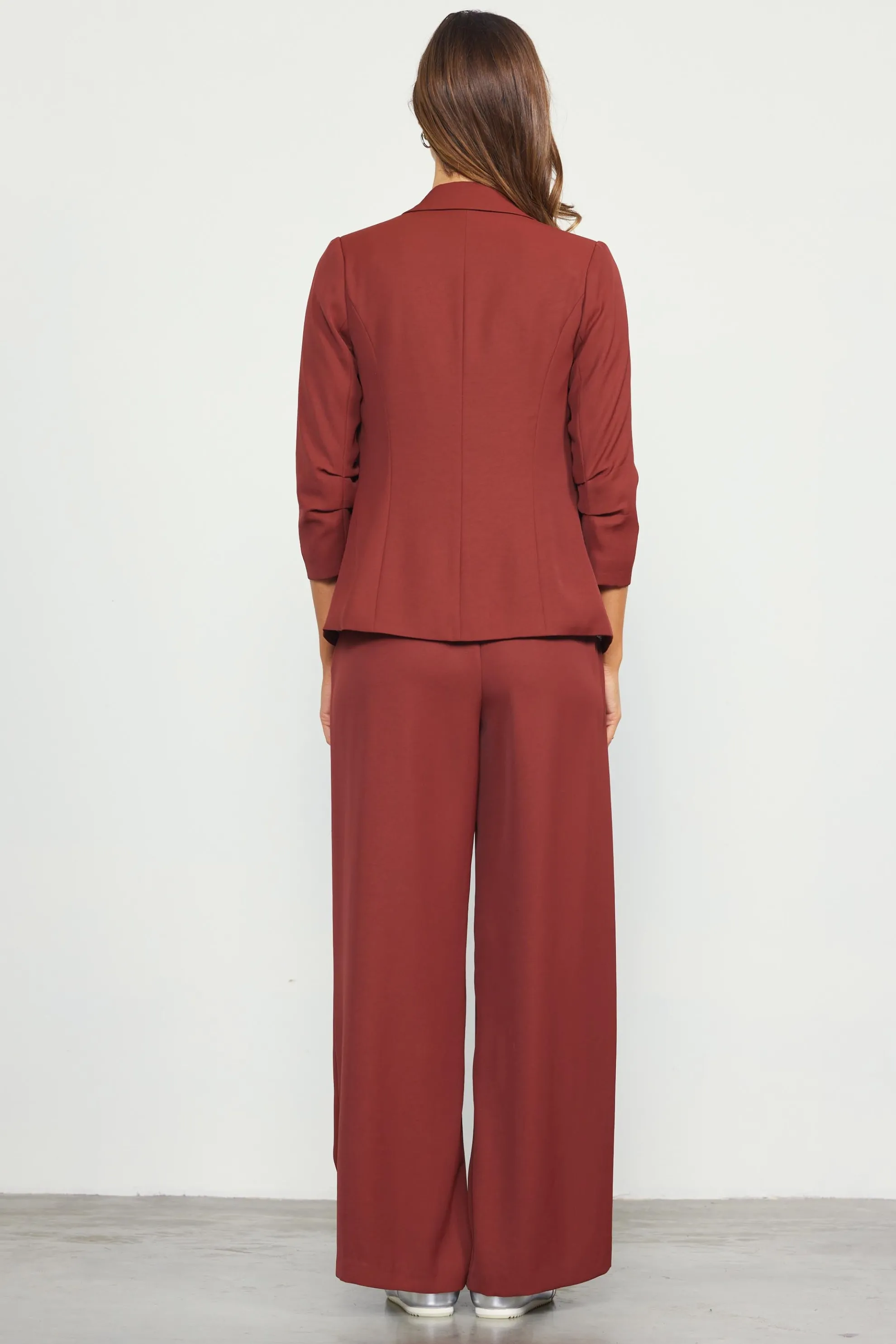 Recycled Shirred Sleeve Blazer