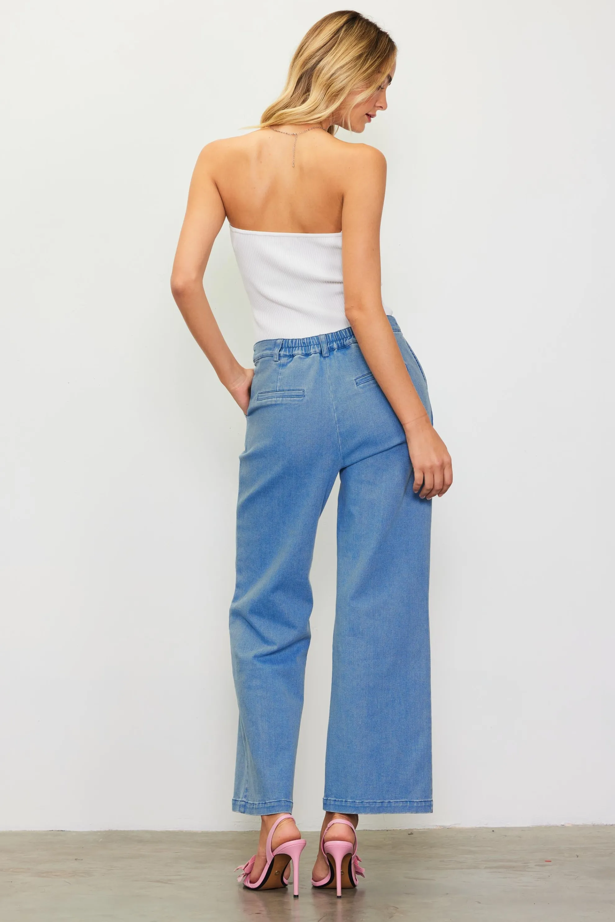 Washed Denim Trousers