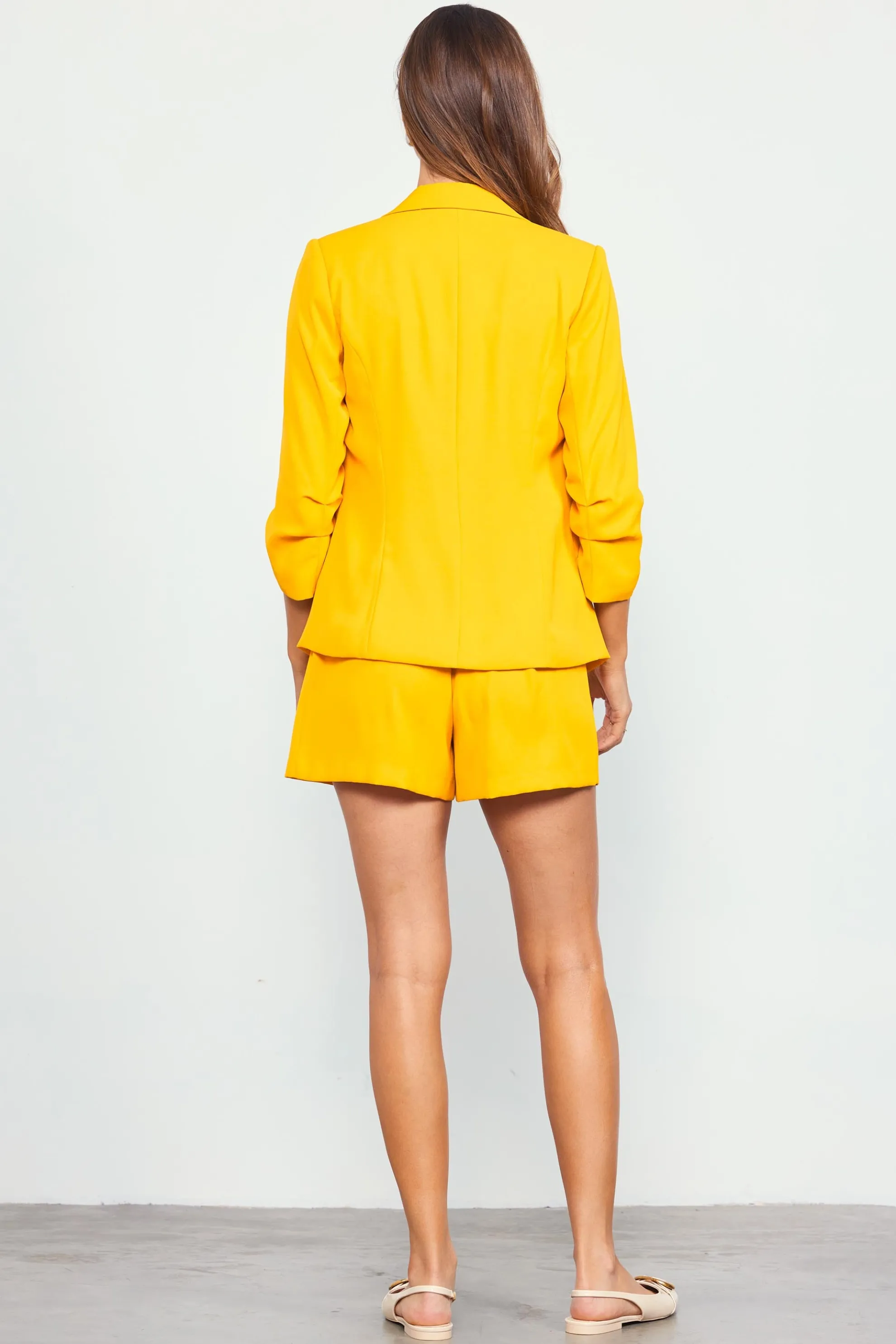 Recycled Shirred Sleeve Blazer