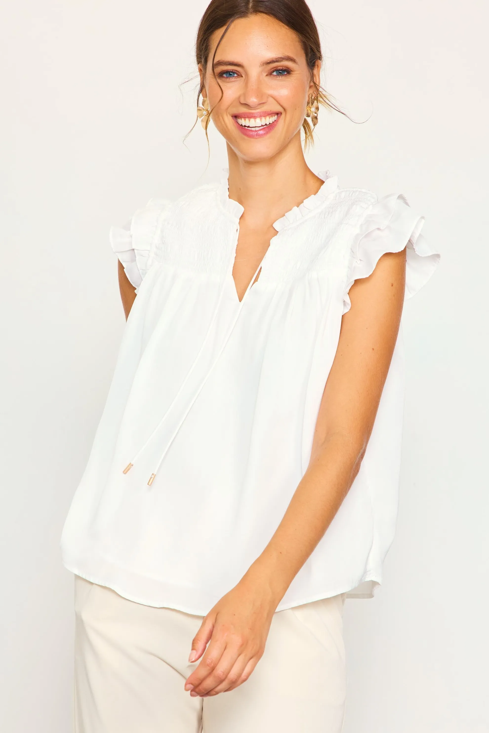 Gwynne Ruffle Short Sleeve Top