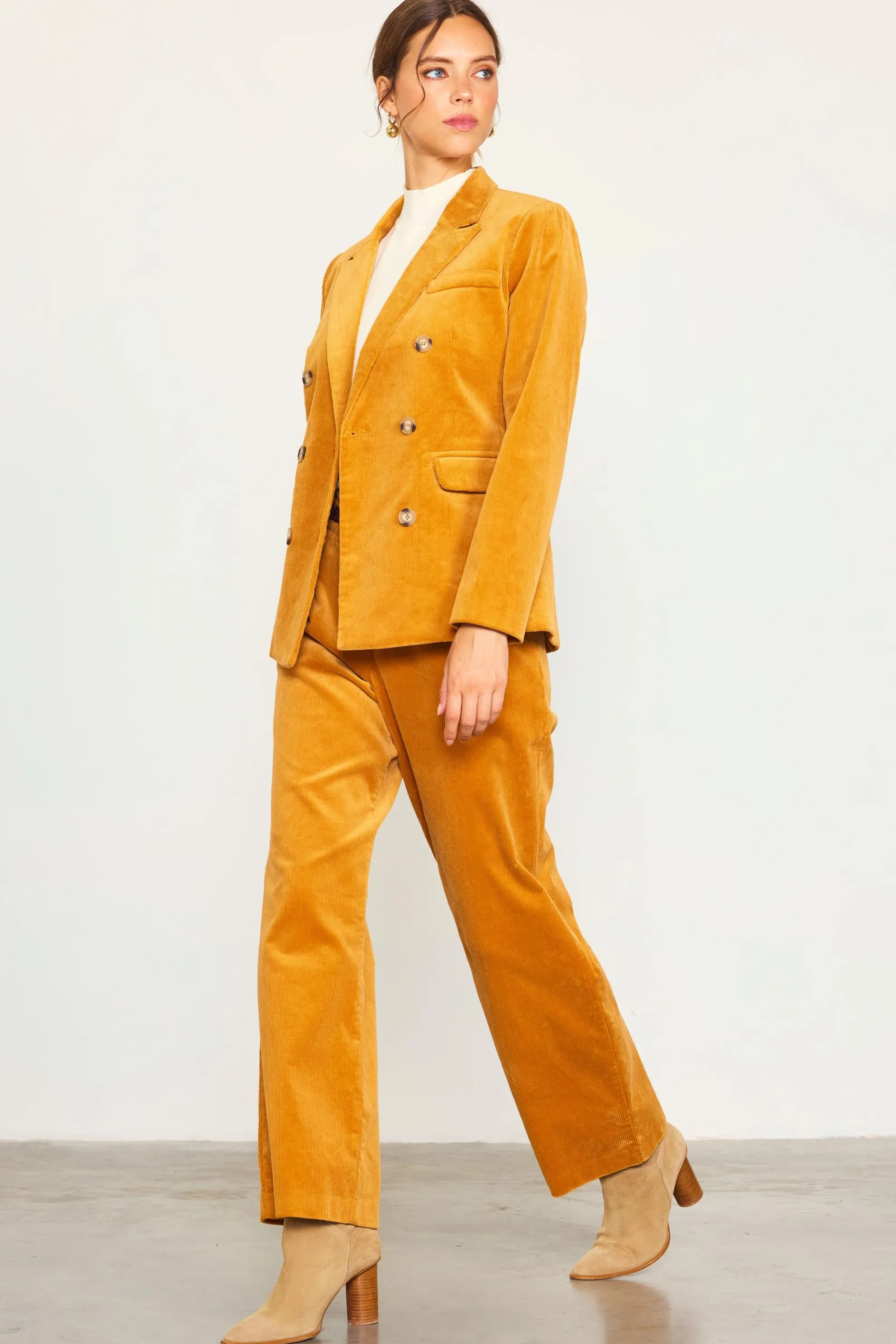 Corduroy Double Breasted Blazer