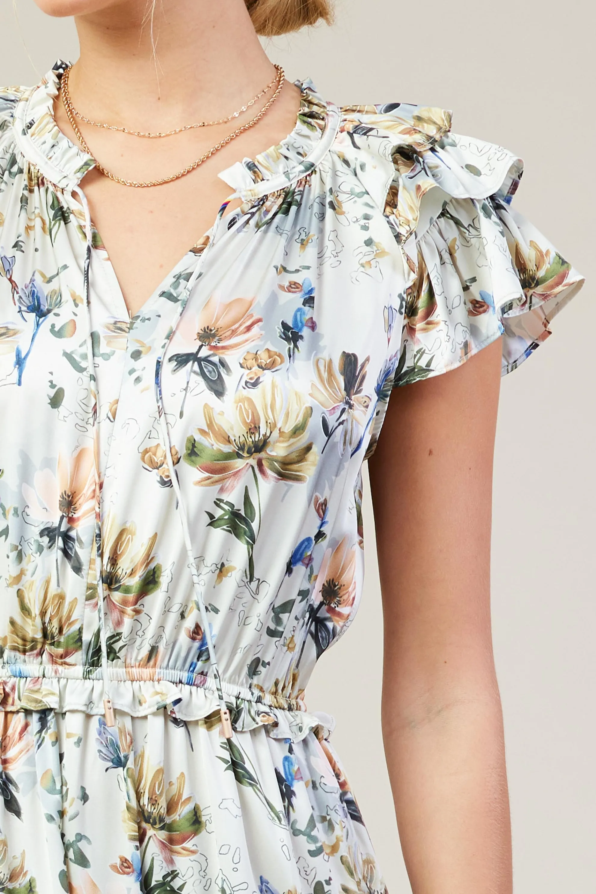 Amani Floral Print Sleeveless Maxi Dress