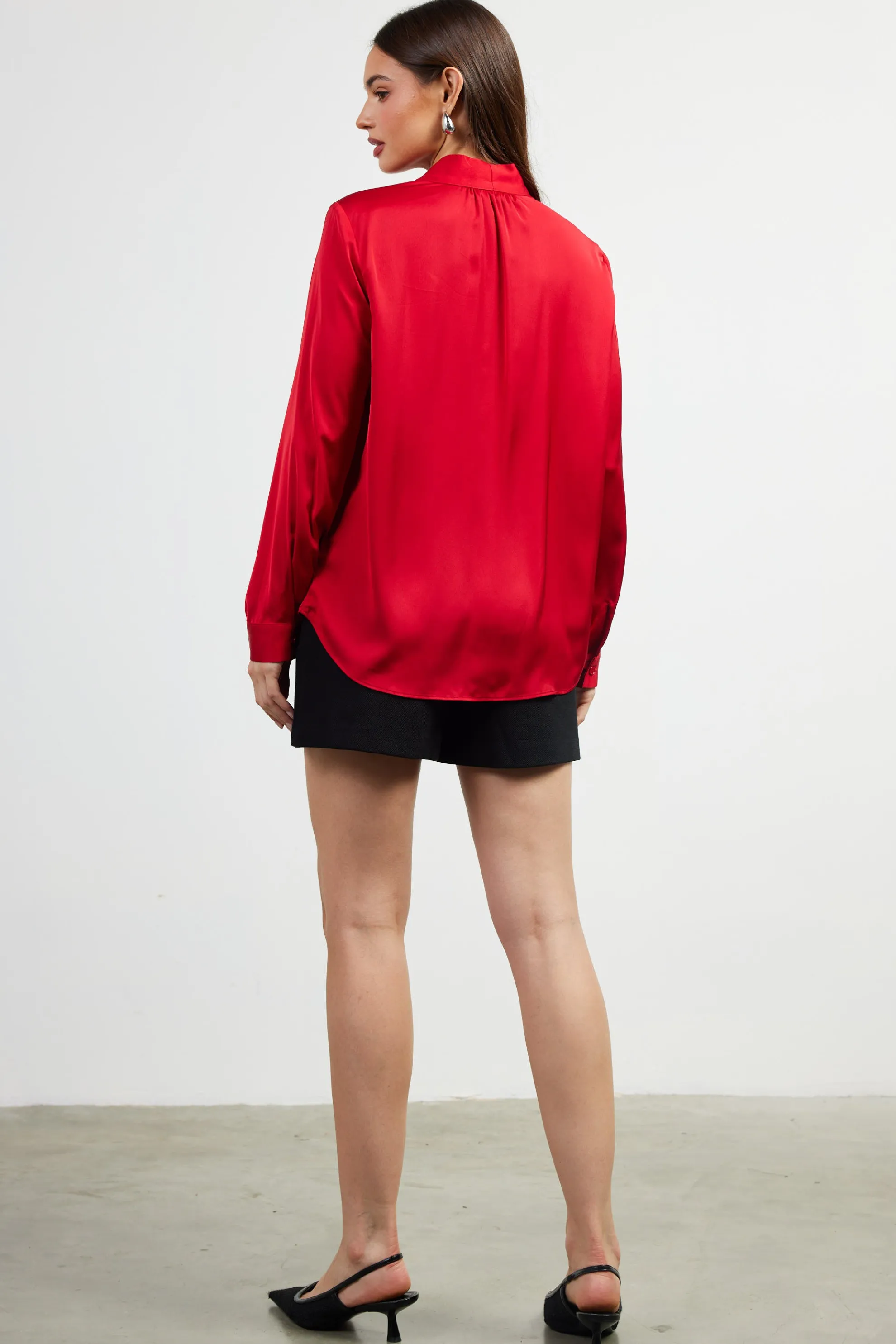 High-Rise Pleated Knit Shorts