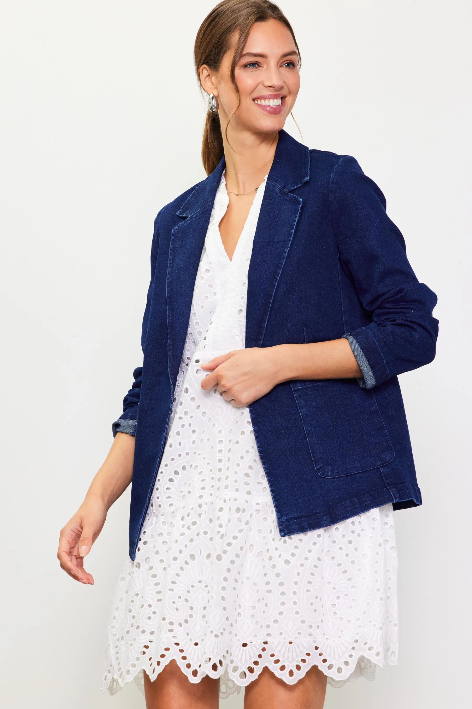 Washed Denim Blazer