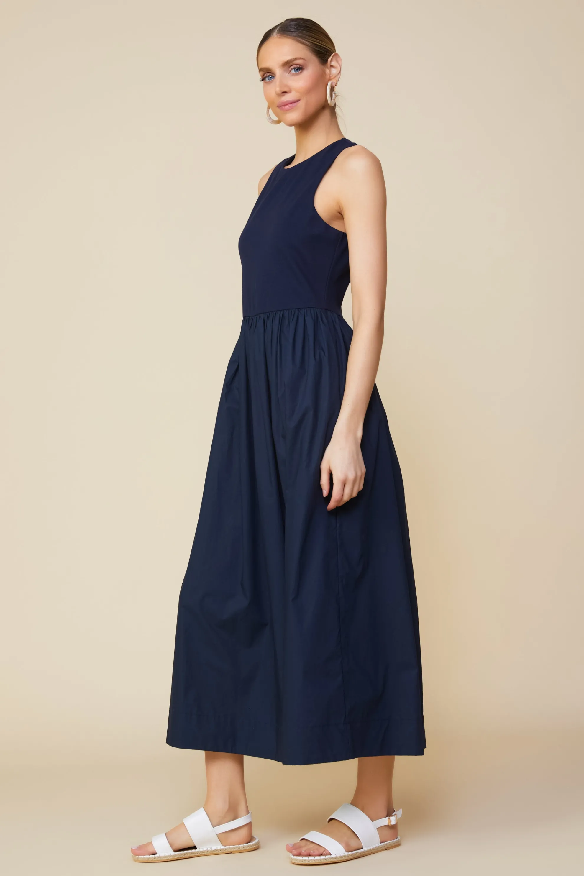 Celia Mixed Media Midi Dress