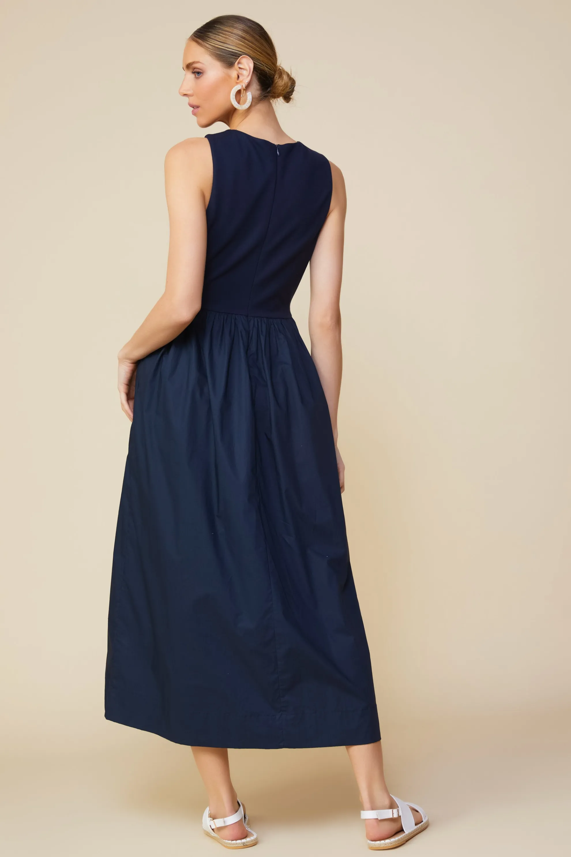 Celia Mixed Media Midi Dress