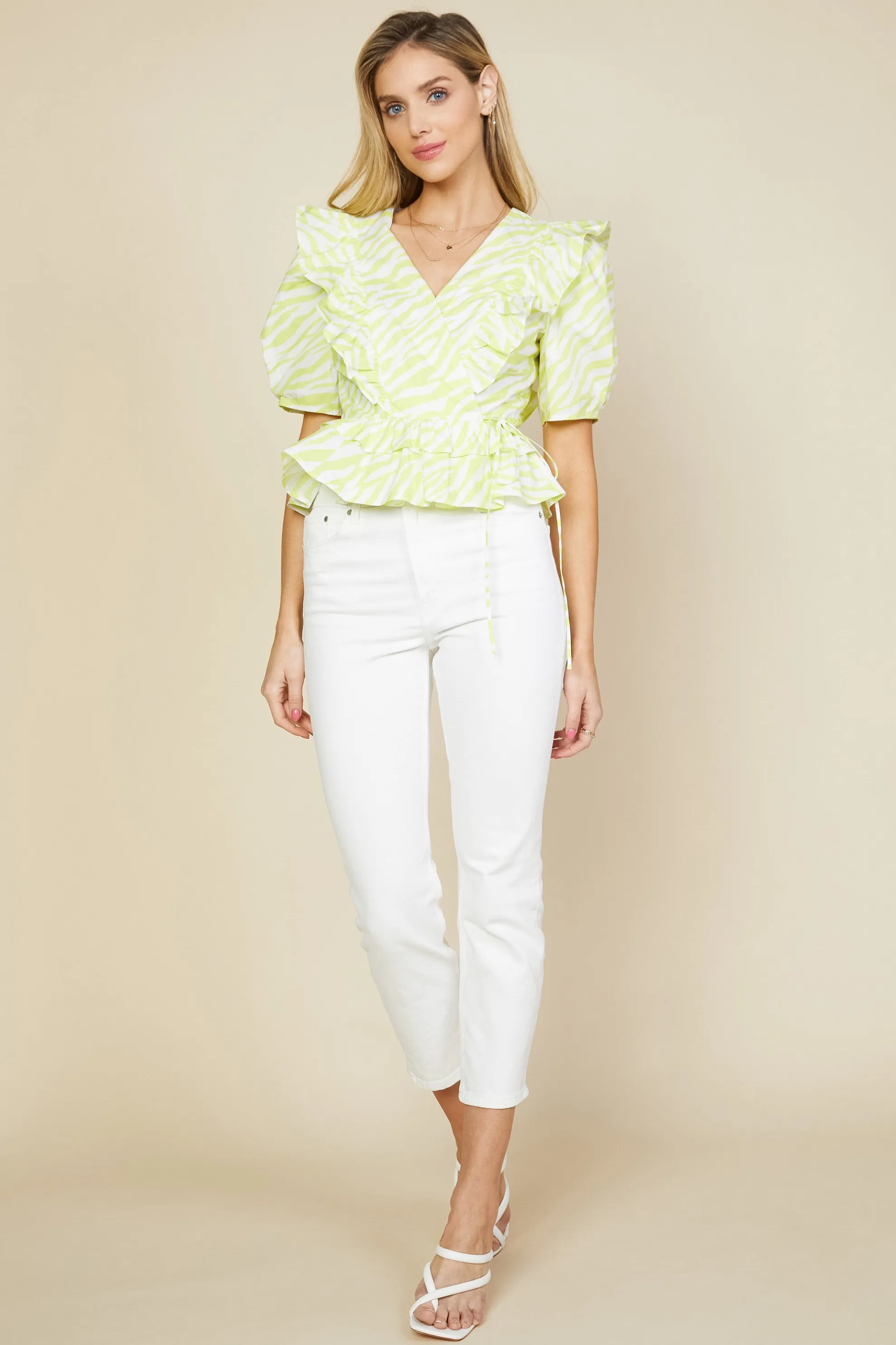 Zebra Print Peplum Top