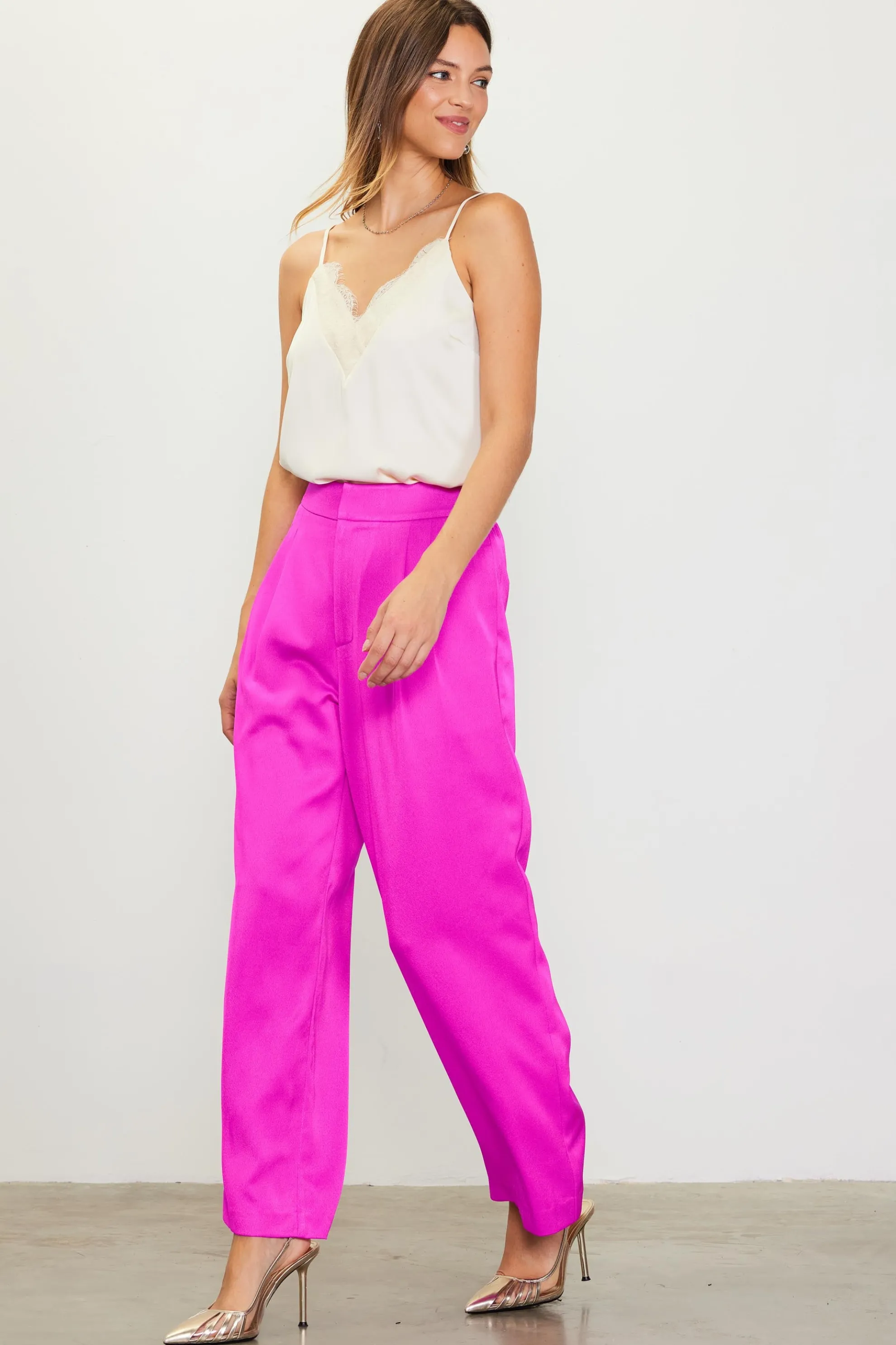 Pleat Wide Leg Trousers