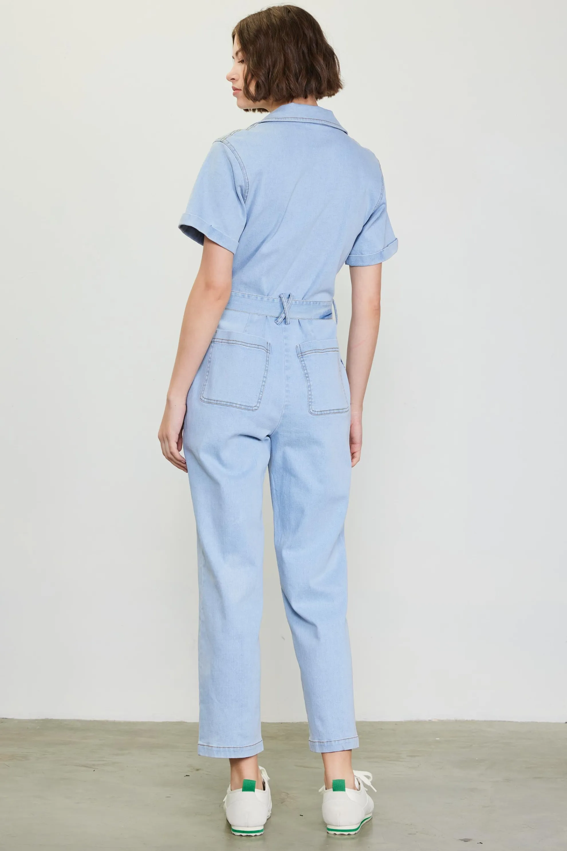 Chambray Washed Utility Jumpsuit