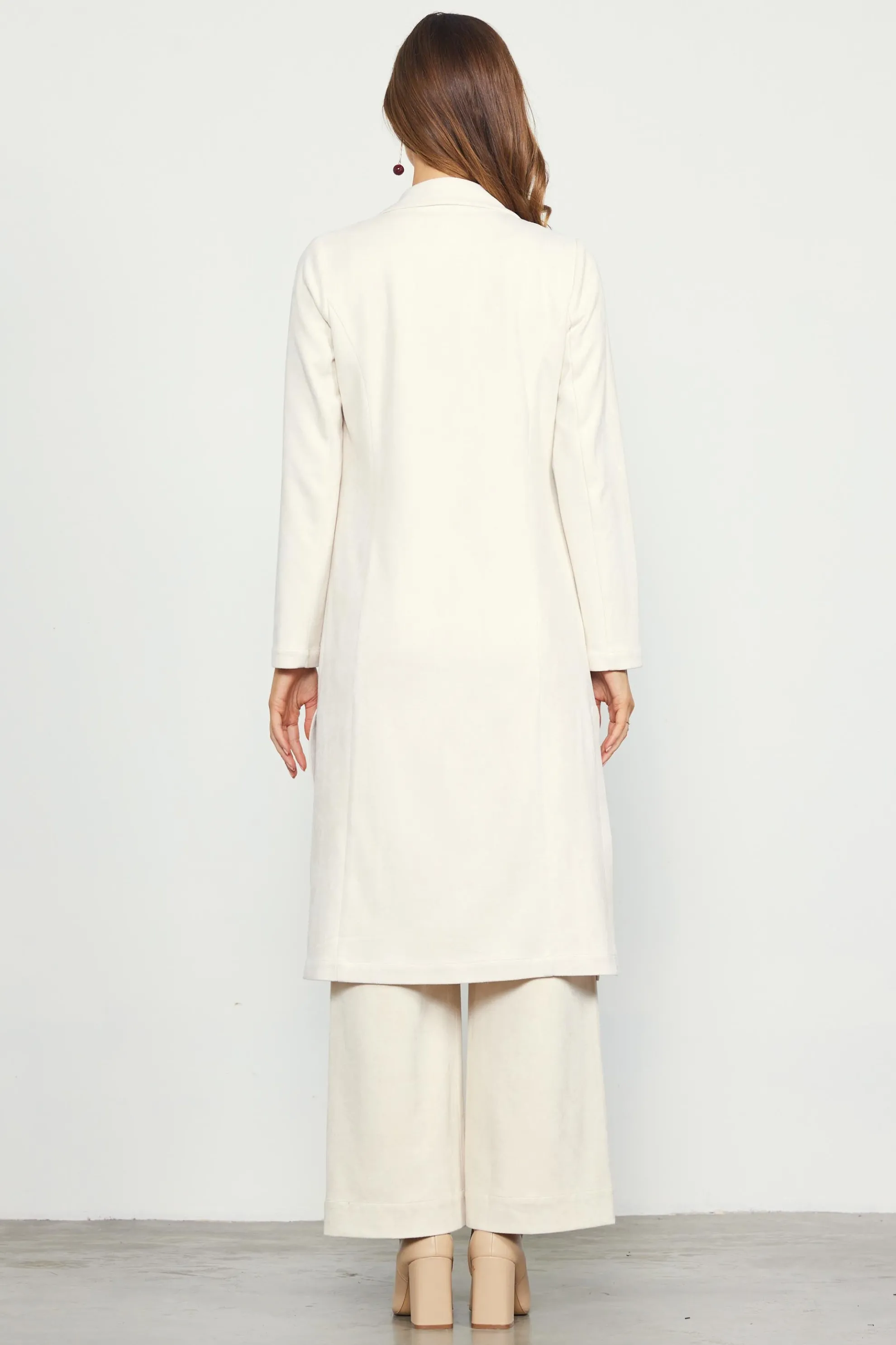 Faux Suede Duster Coat