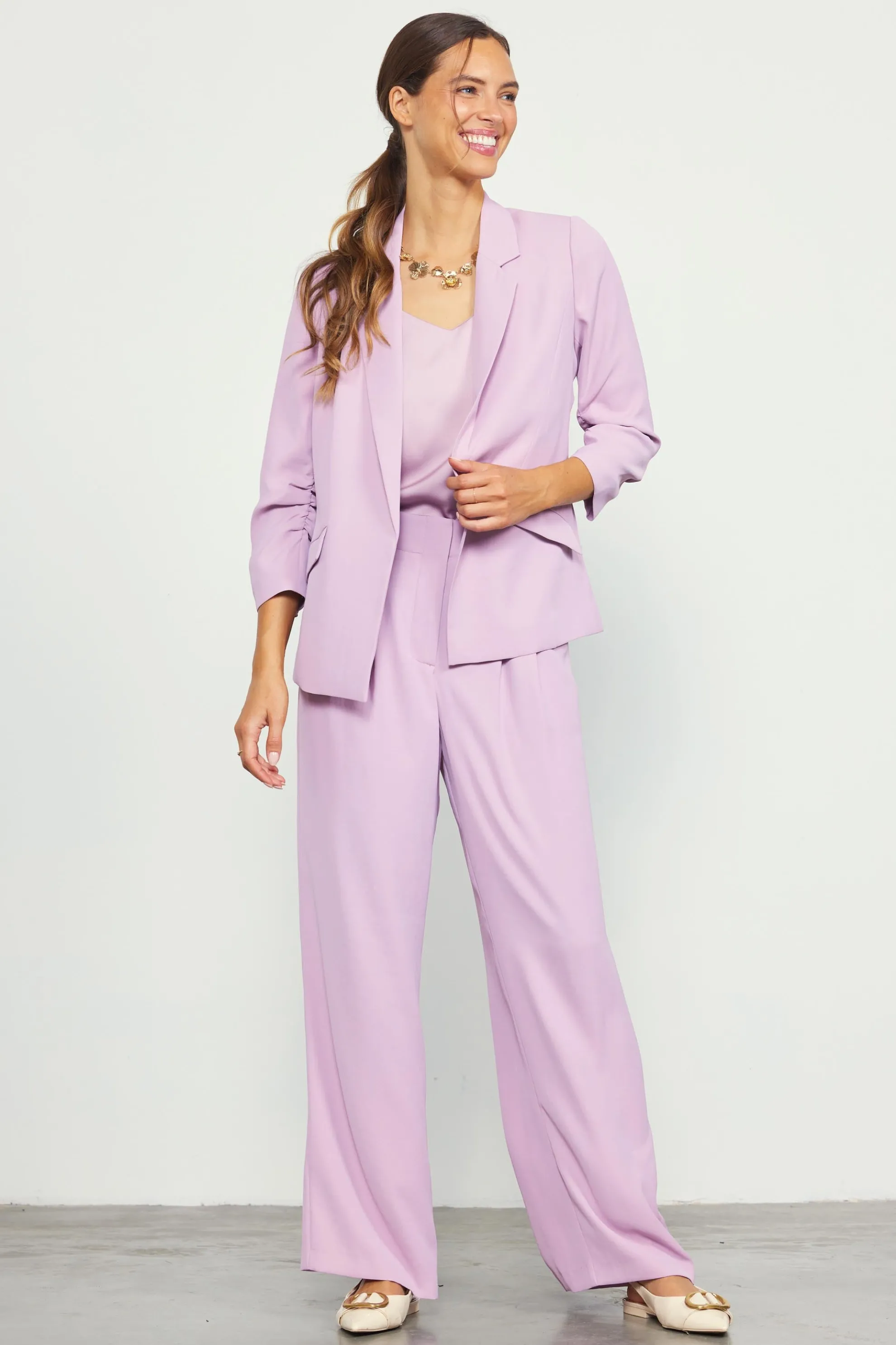 Recycled Shirred Sleeve Blazer