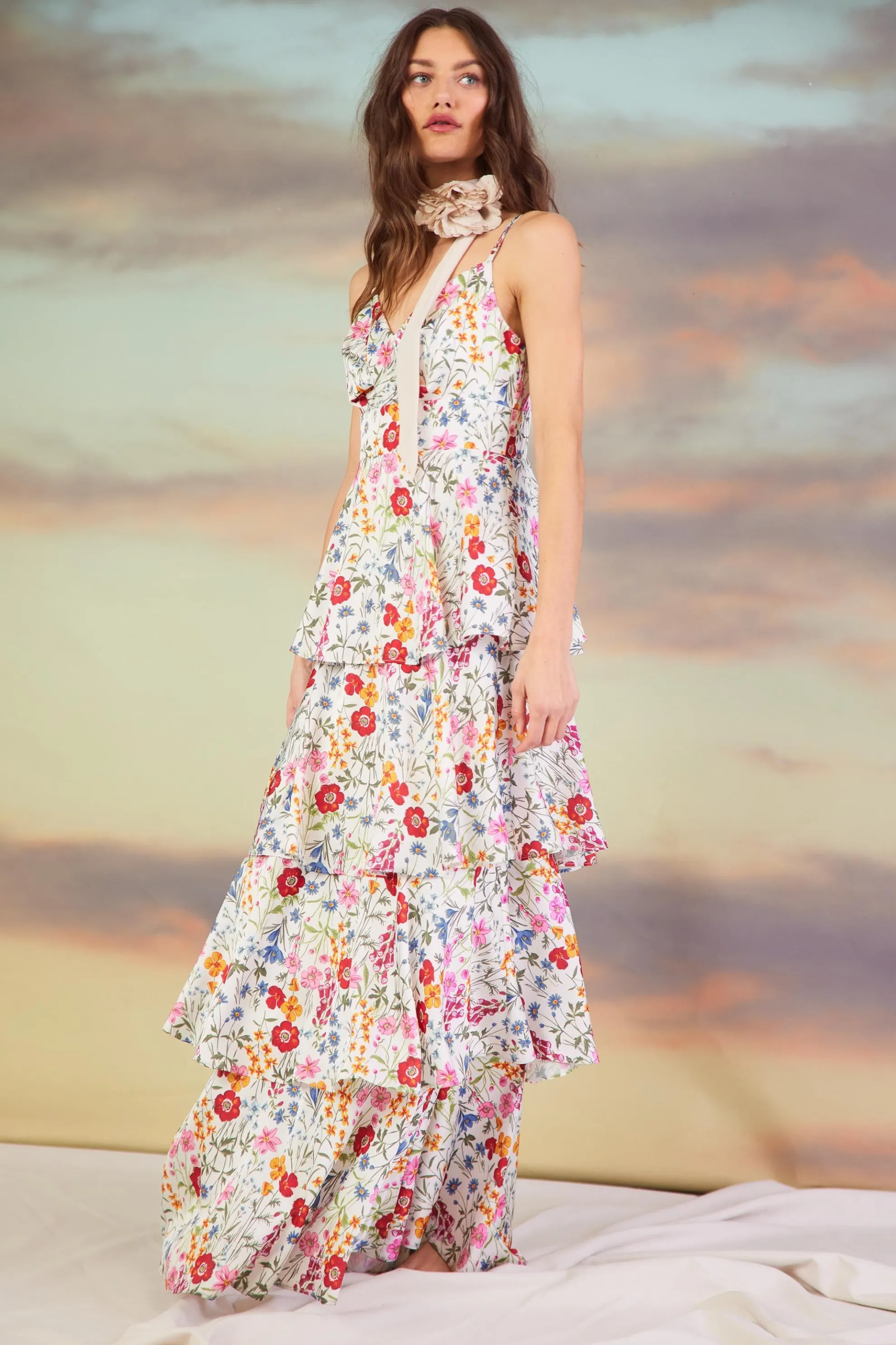 Natalia Floral Tiered Maxi Dress
