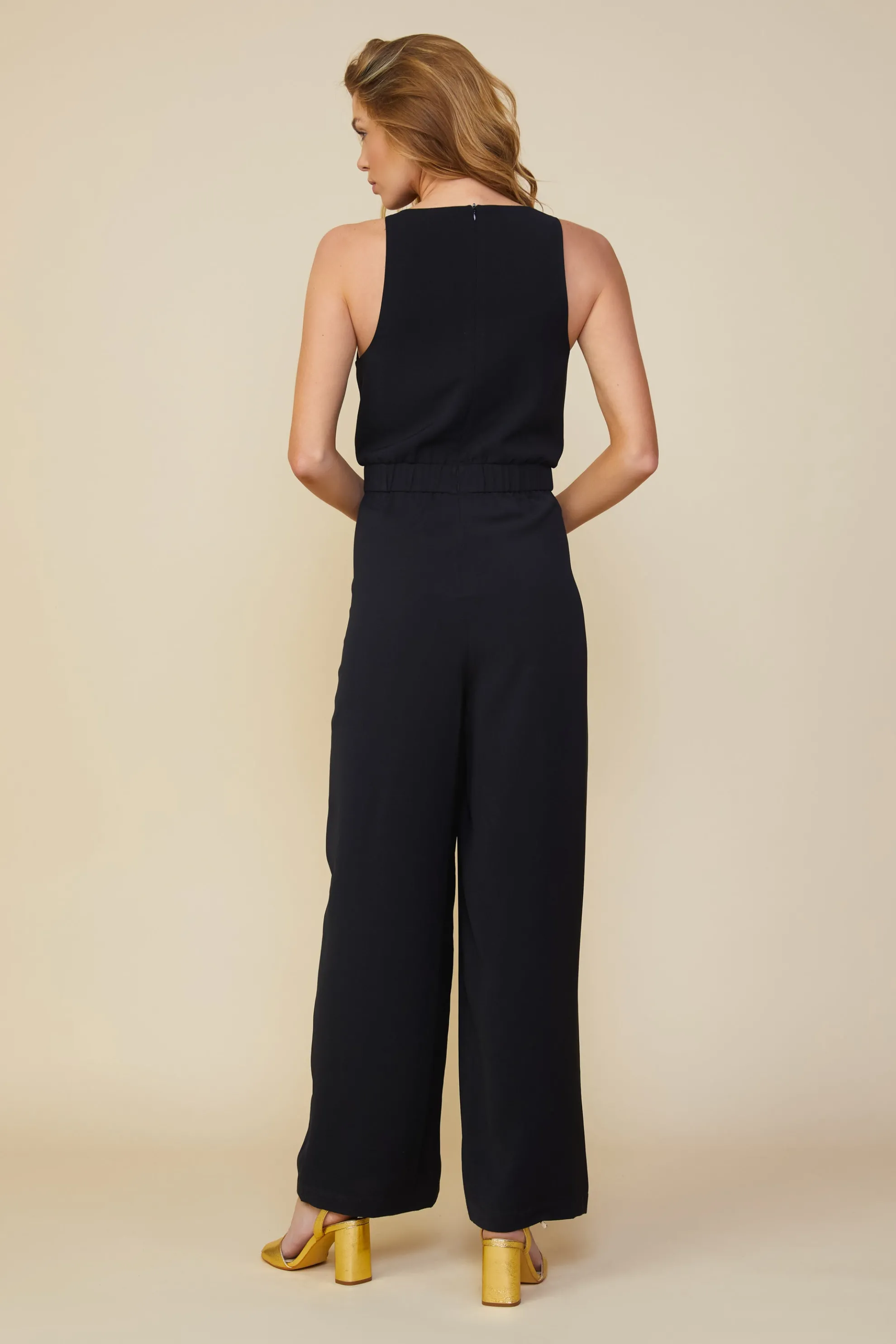Sleeveless Cowl Neck Jumpsuit