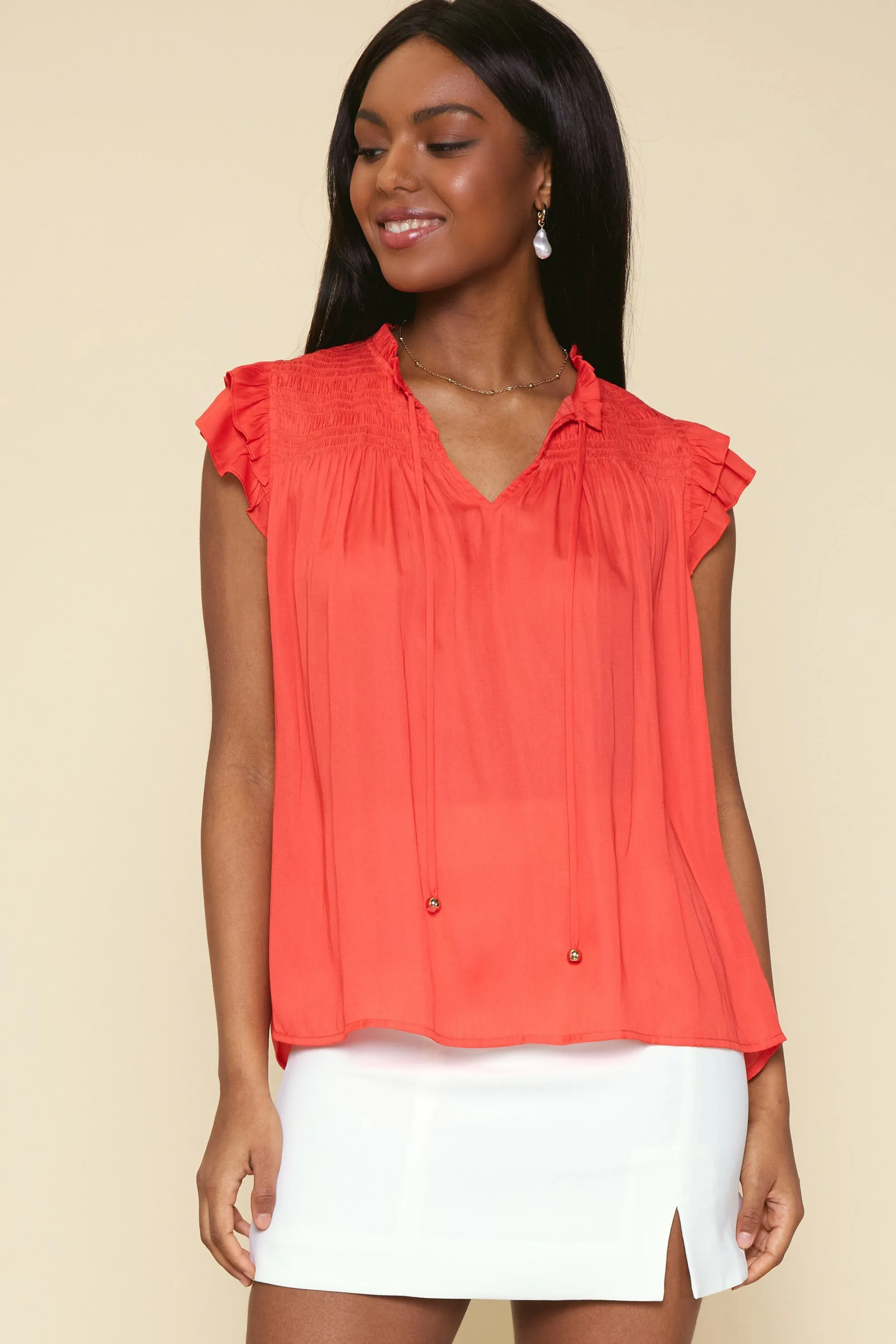 Gwynne Ruffle Short Sleeve Top
