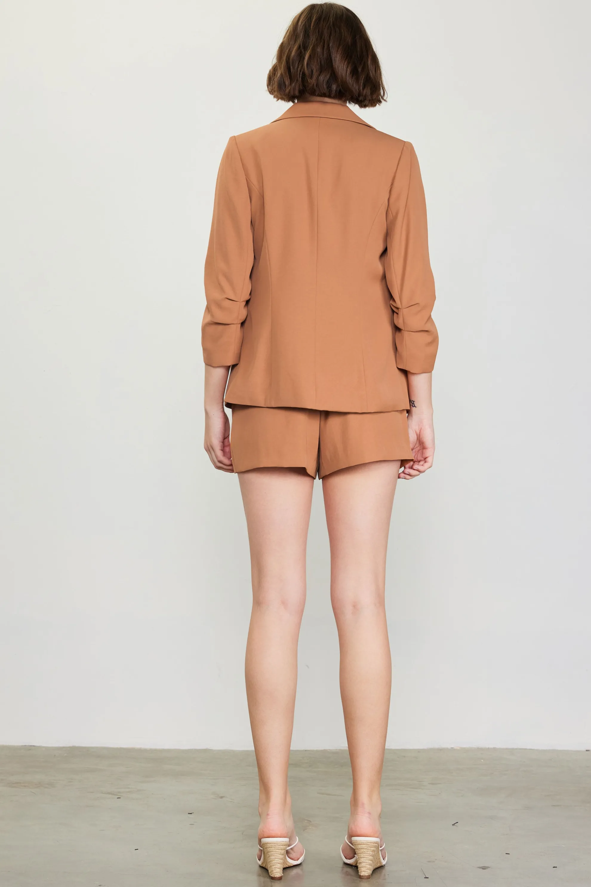 Recycled Shirred Sleeve Blazer