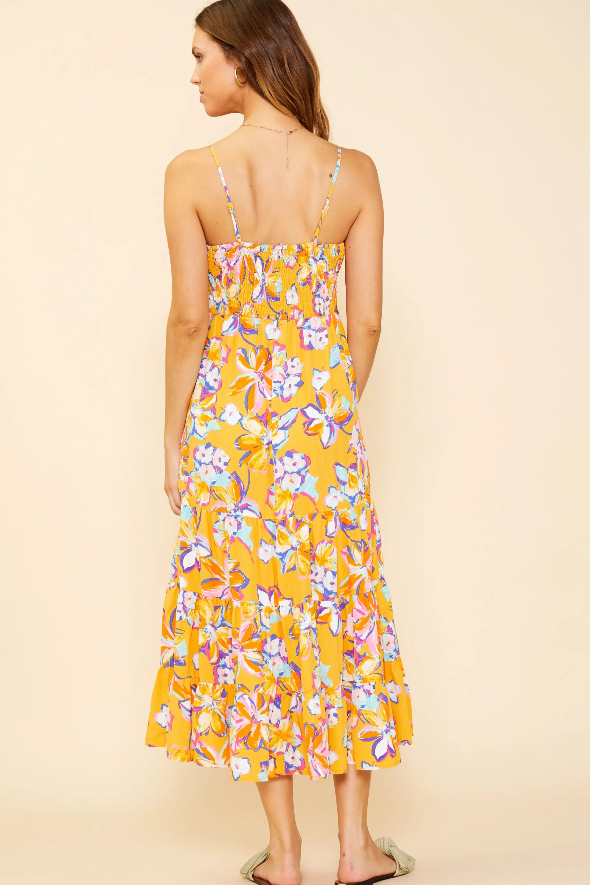 Button Detail Midi Dress