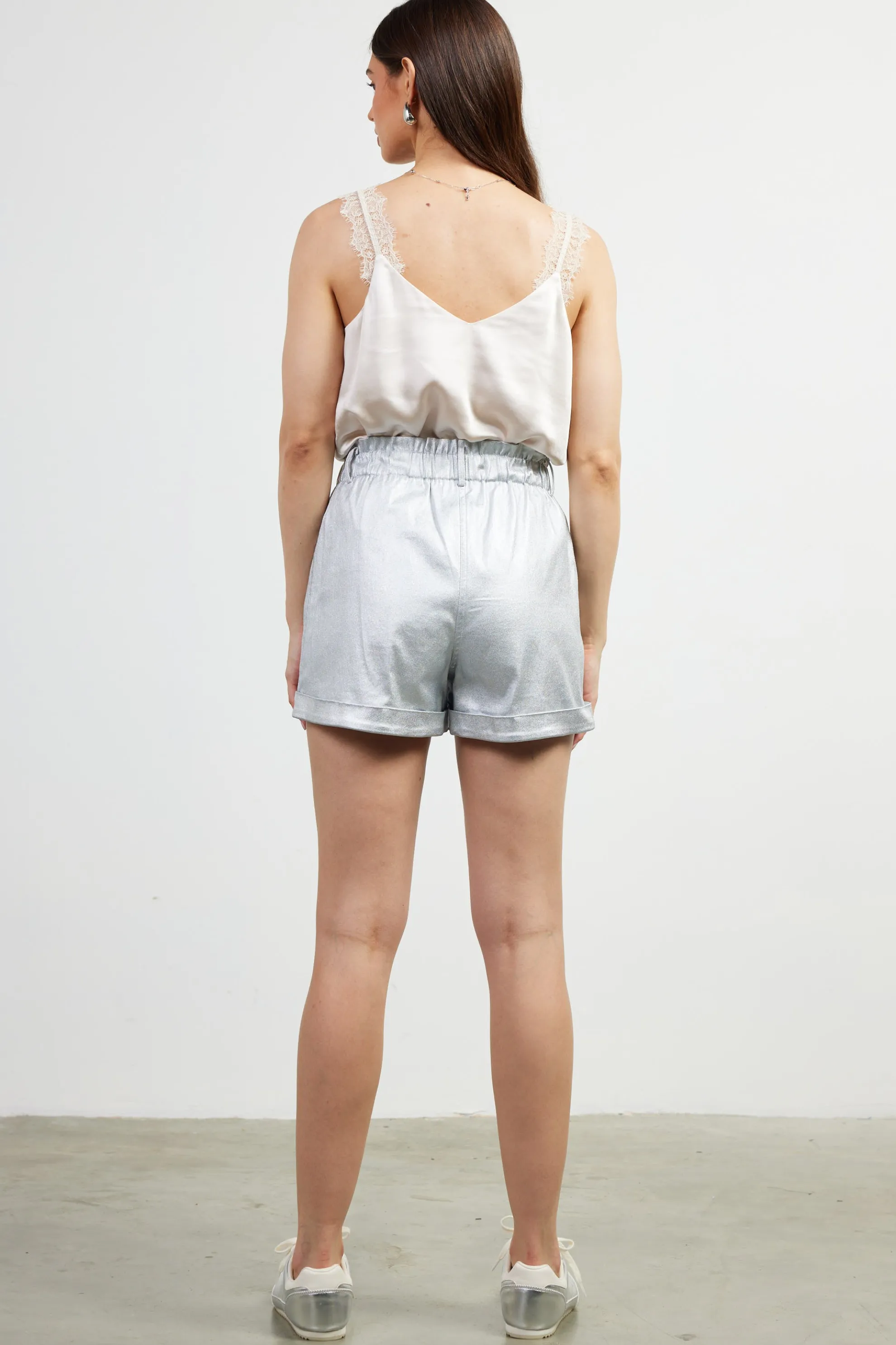 Shimmery Paperbag Shorts