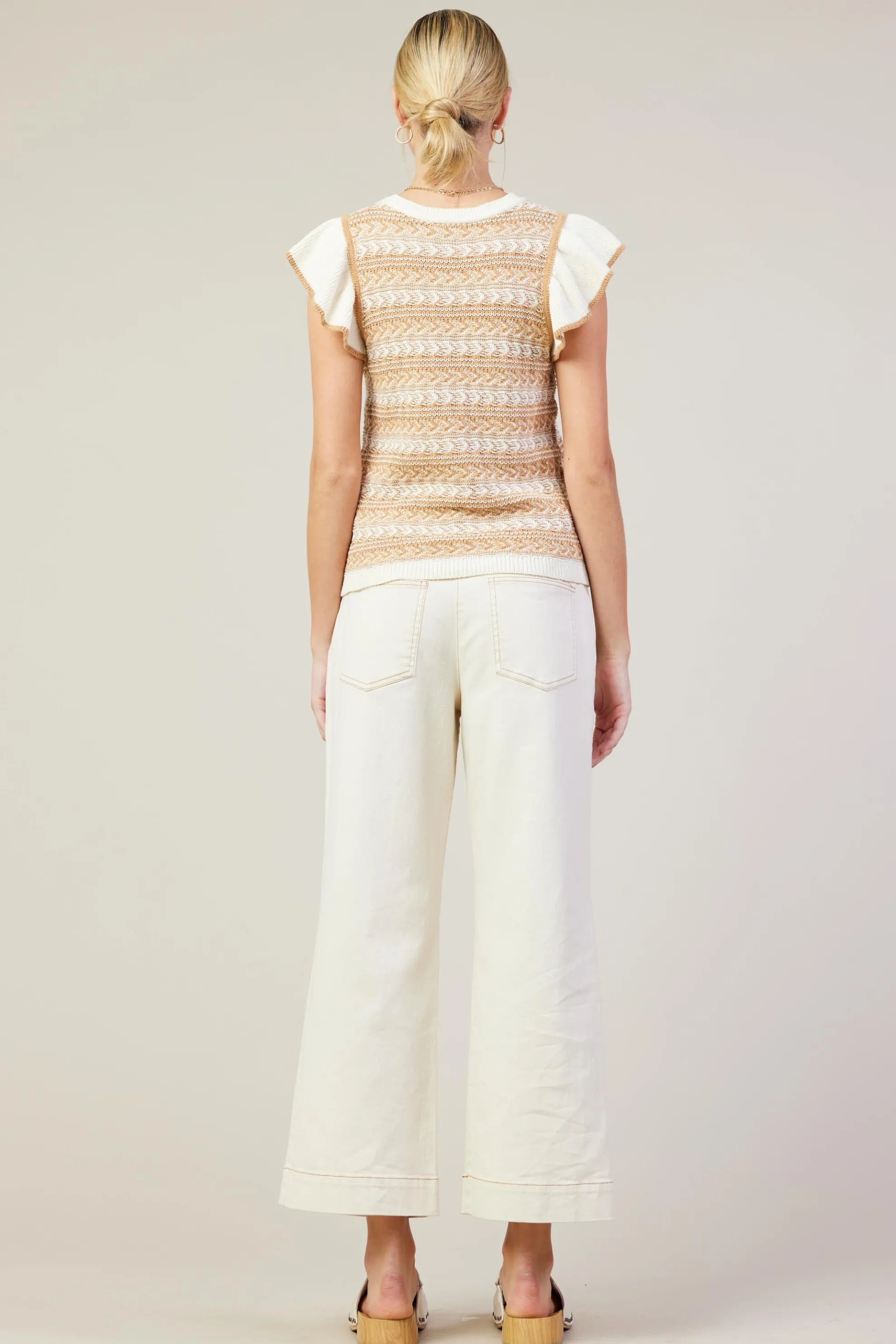 Cotton Twill Crop Pants