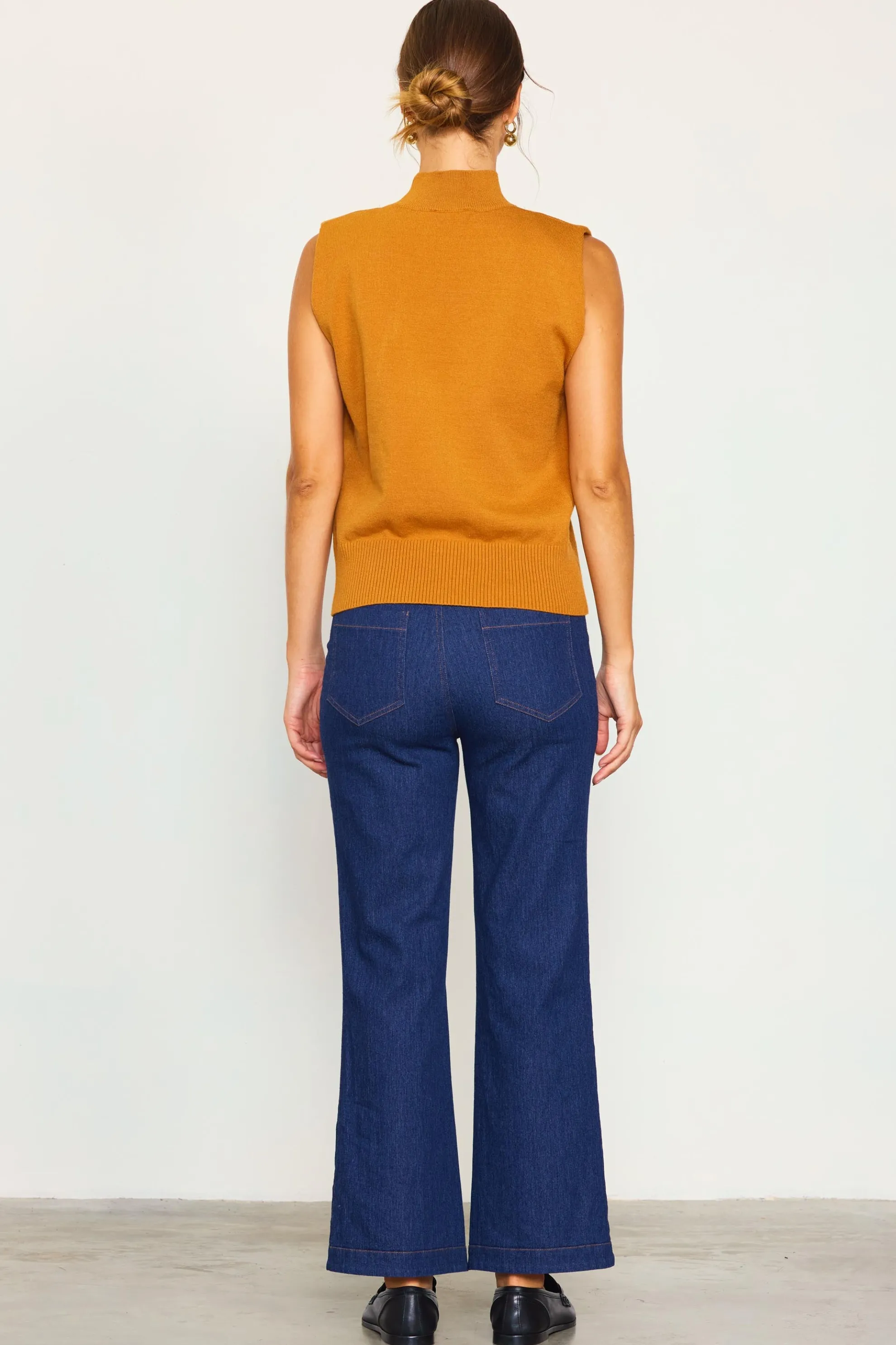 Mock Neck Sleeveless Knit Top