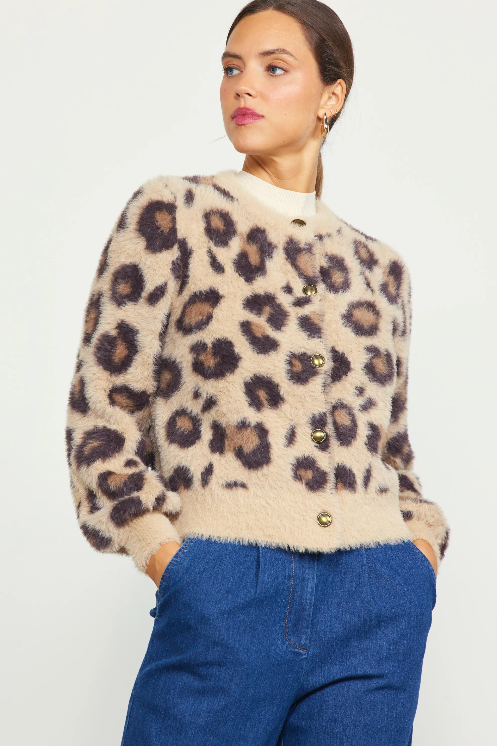 Leopard Fuzzy Cardigan