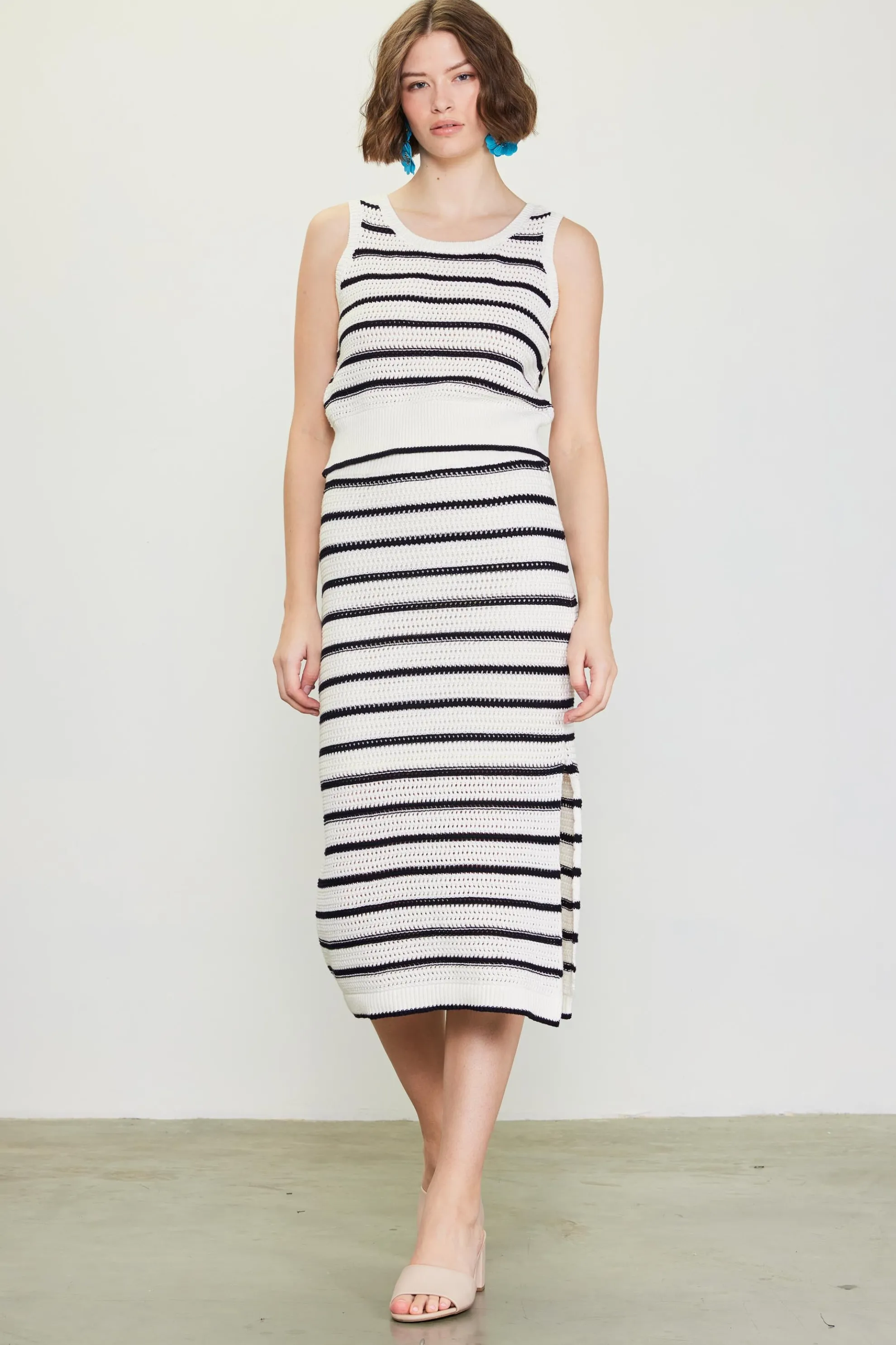 Nautical Stripe Crochet Skirt