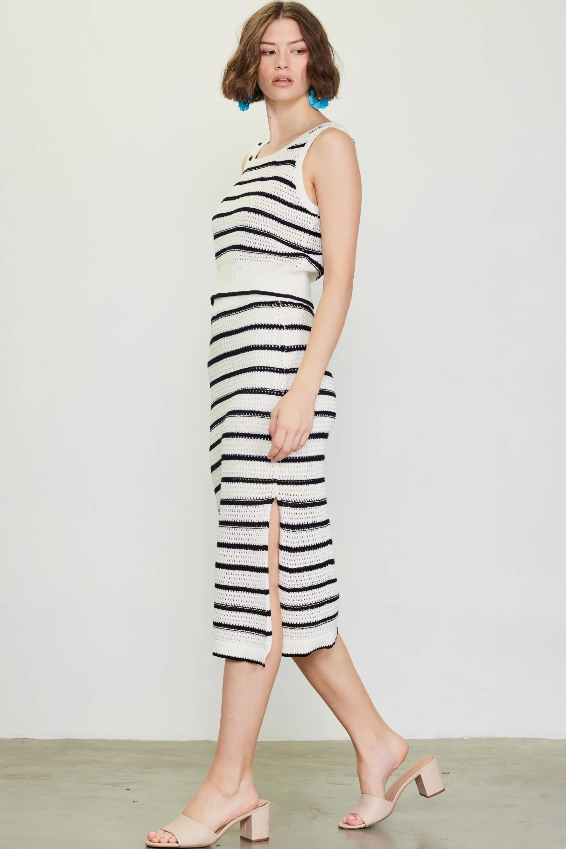 Nautical Stripe Crochet Skirt