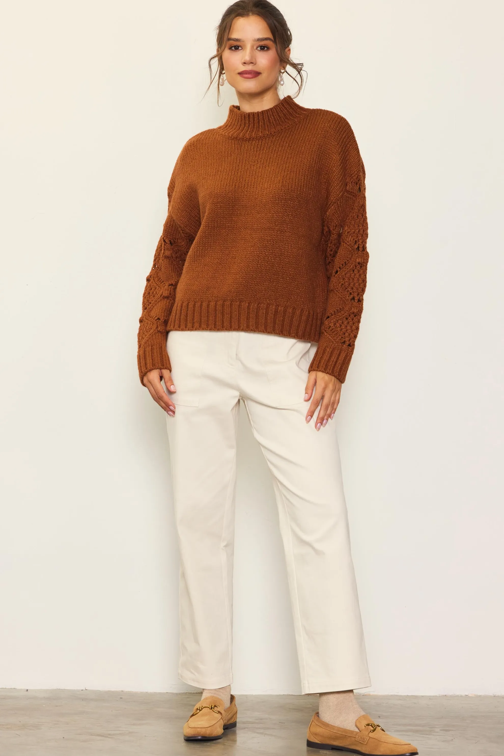 Ribbed Mock Neck Sweater